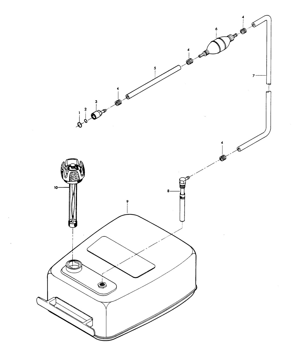 CHRYSLER 15 H.P. FUEL TANK AND LINE