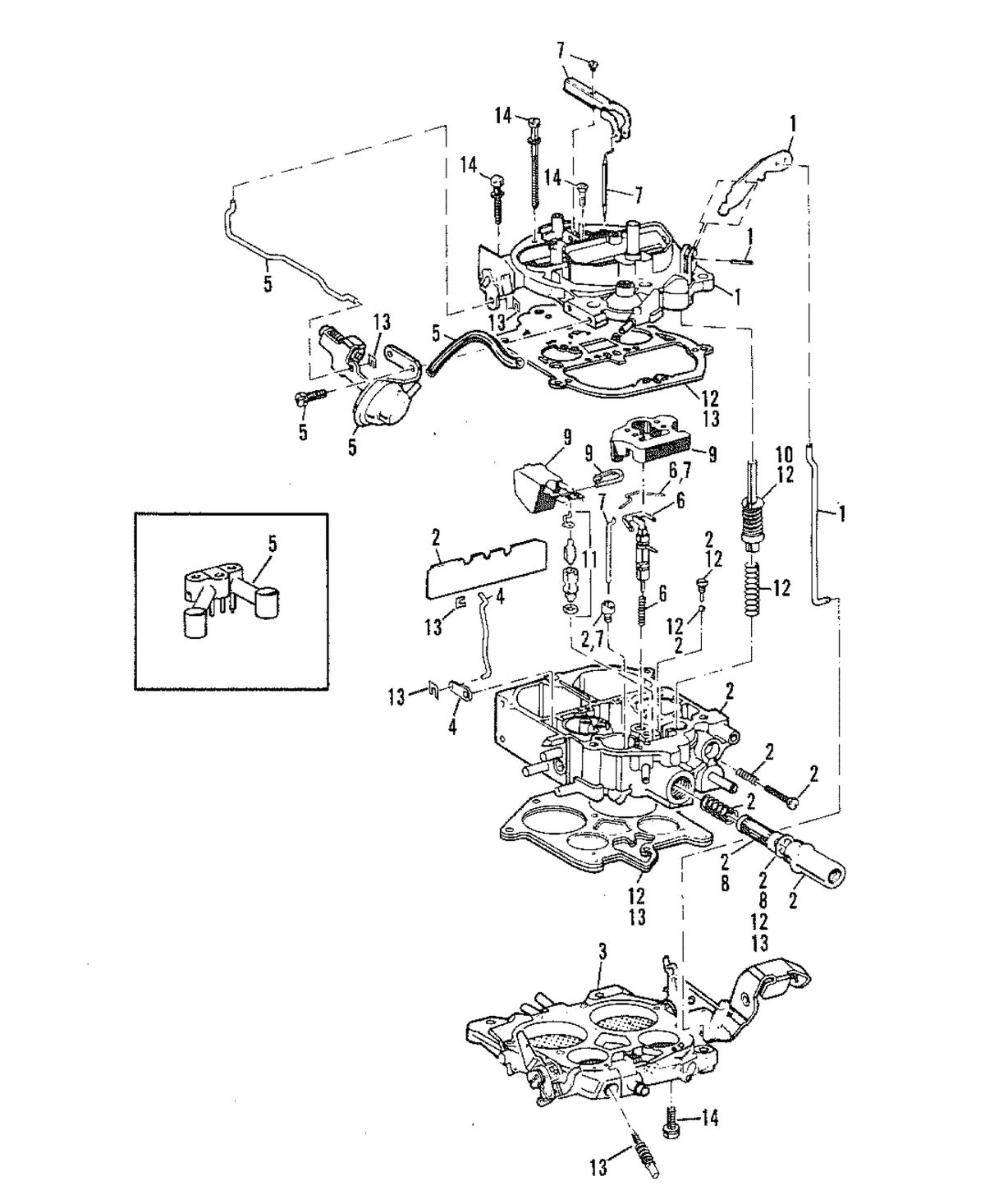 MERCRUISER 898 (STERN DRIVE) 198 (INBOARD) ENGINE CARBURATOR ASSEMBLY