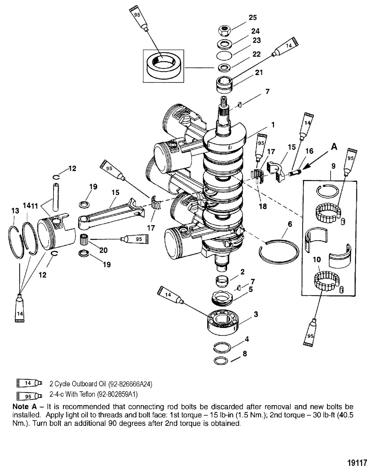 MERCURY/MARINER 225/250 3.0L EFI Crankshaft, Pistons and Connecting Rods