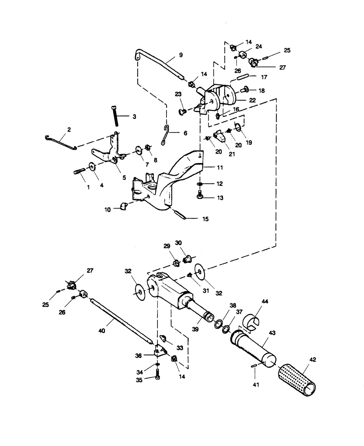 SEARS SEARS TILLER HANDLE AND THROTTLE LINKAGE