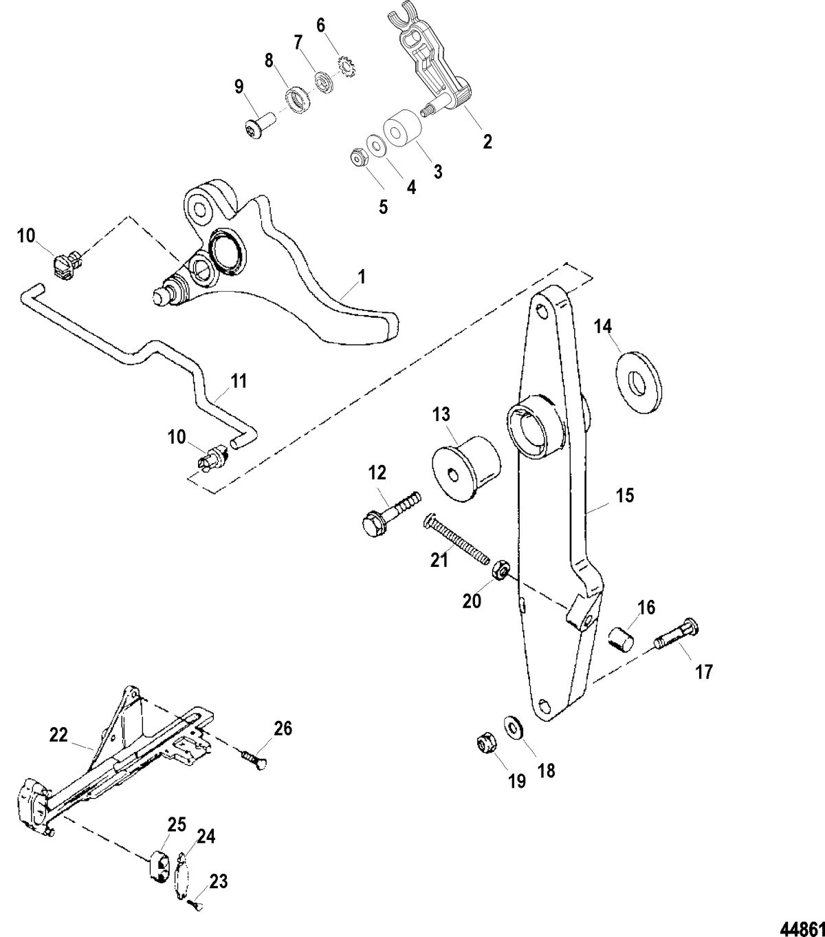 SPORTJET 200 DFI JET DRIVE Throttle Lever And Throttle Cam Assembly