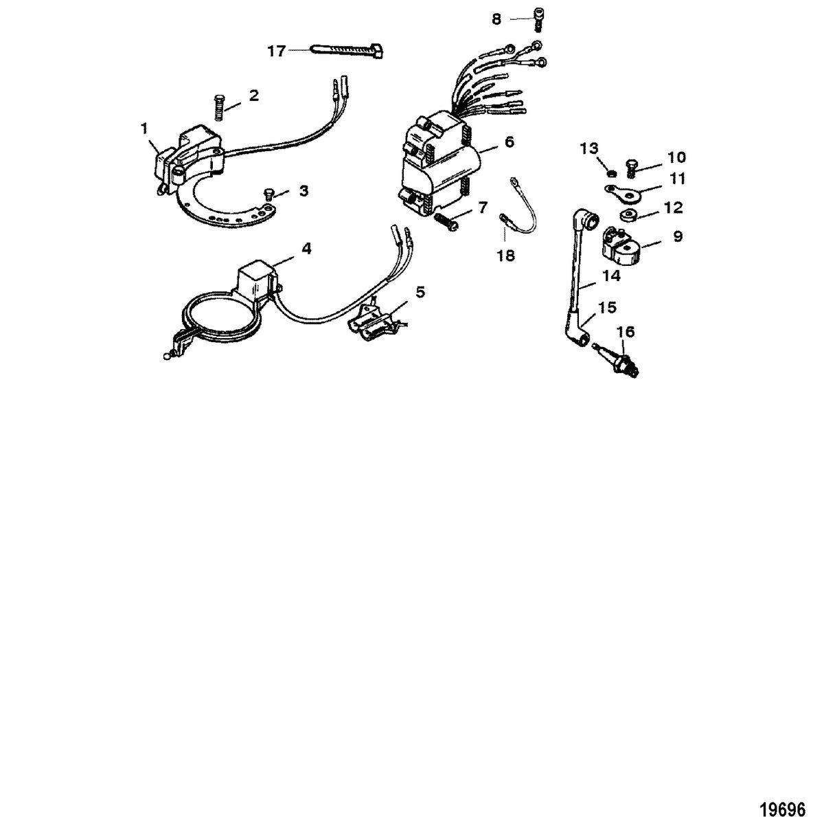 MERCURY/MARINER 6/8/SAILMATE 9.9/SAILPOWER 15 H.P. Ignition Components