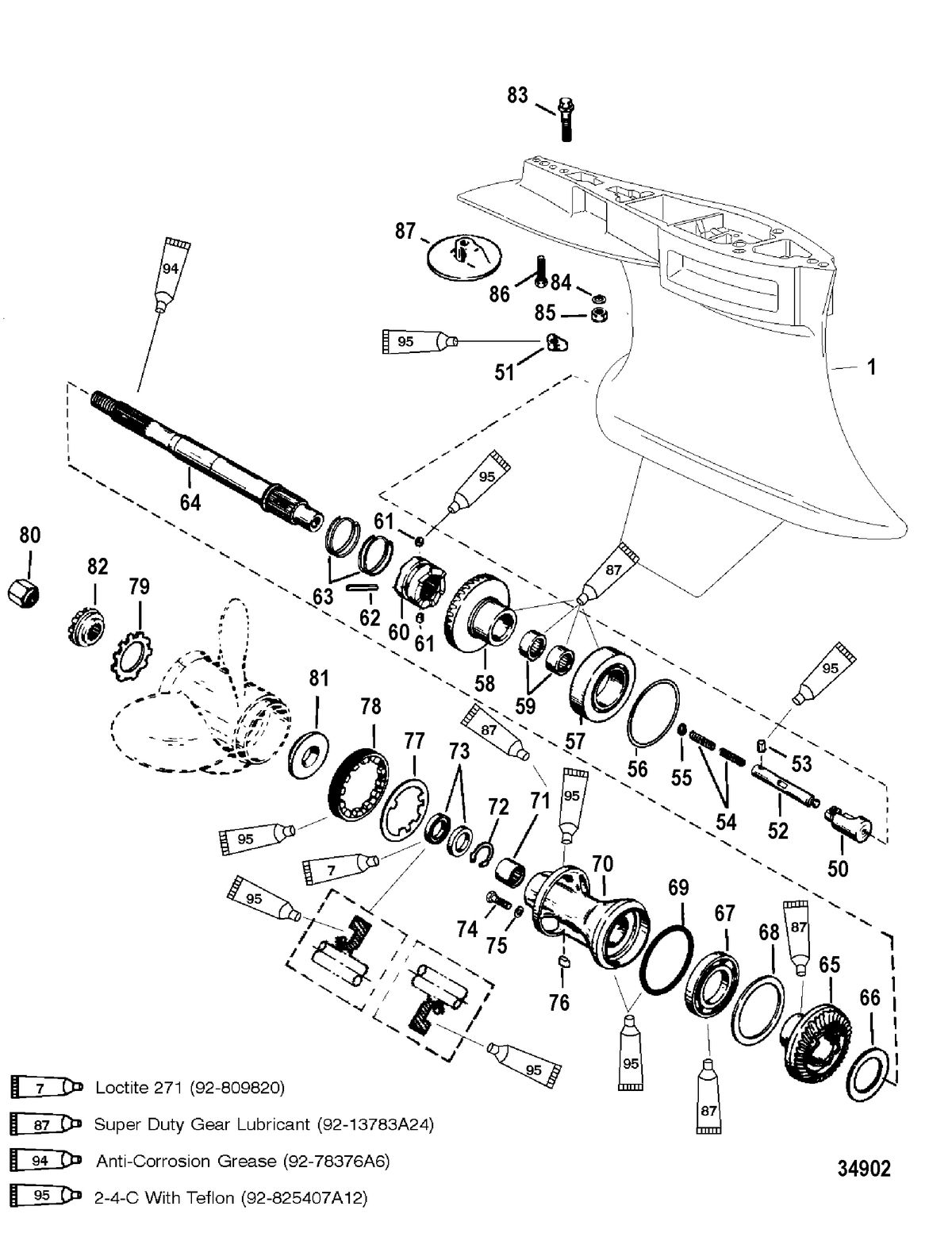 RACE OUTBOARD 200 EFI PROMAX/SUPERMAGNUM Gear Housing, Propeller Shaft-Standard-SportMaster