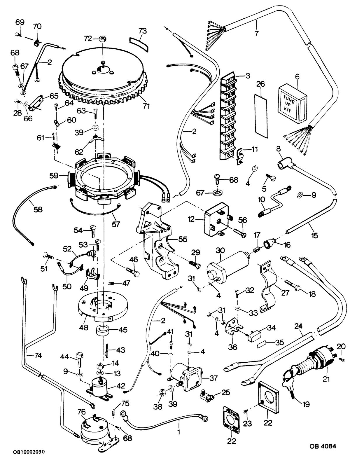 CHRYSLER FORCE 1986 50 H.P. ALTERNATOR AND ELECTRICAL COMPONENTS