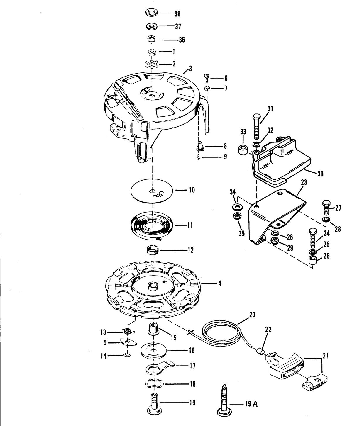 RACE OUTBOARD 44 XS STARTER REWIND