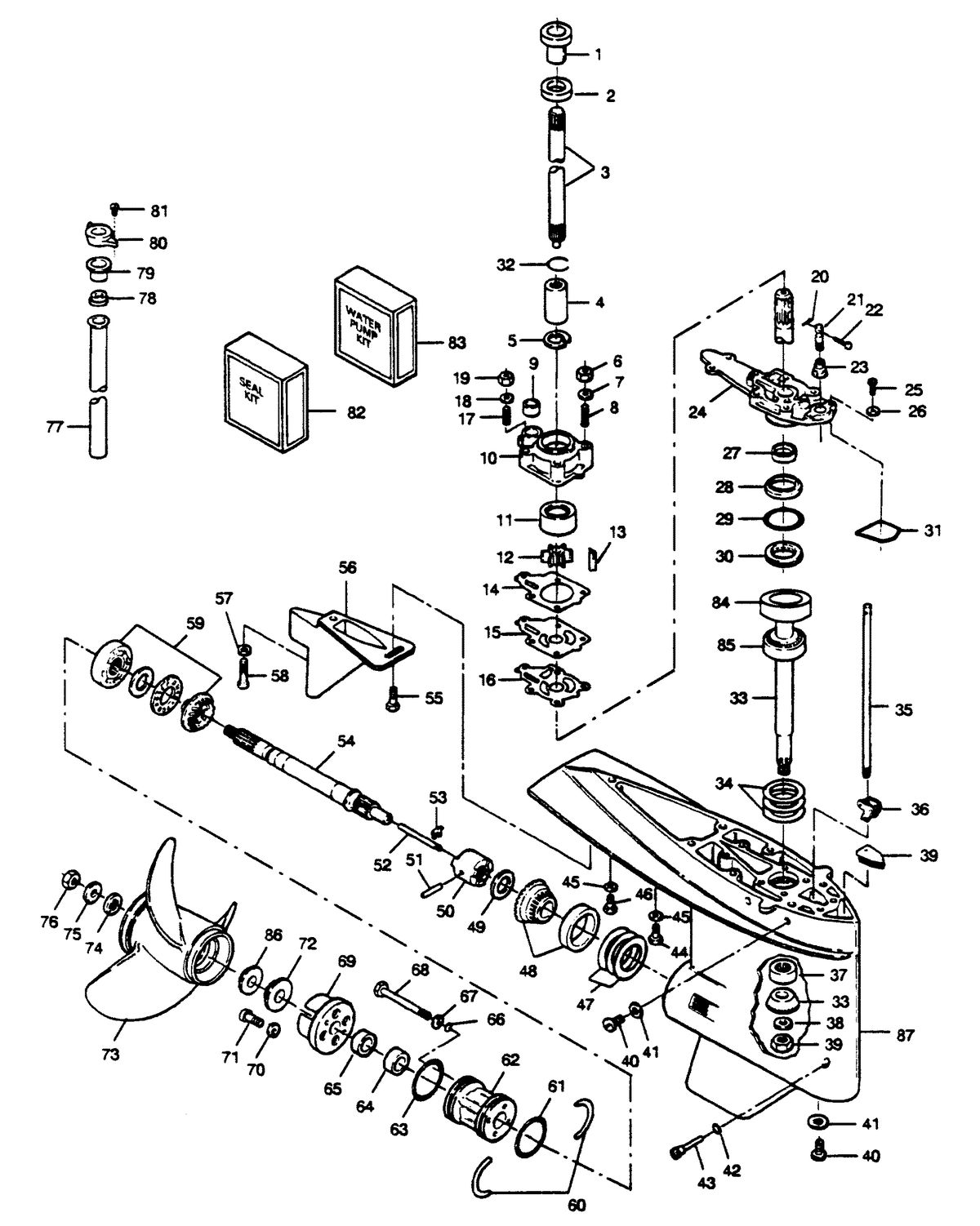 FORCE FORCE 1989 125 H.P. "D" MODELS GEAR HOUSING