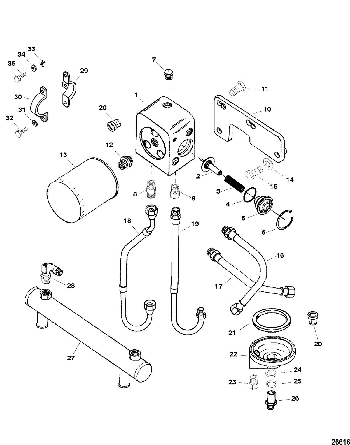 RACE STERNDRIVE 525 SC - GEN VI Oil Cooler And Oil Filter