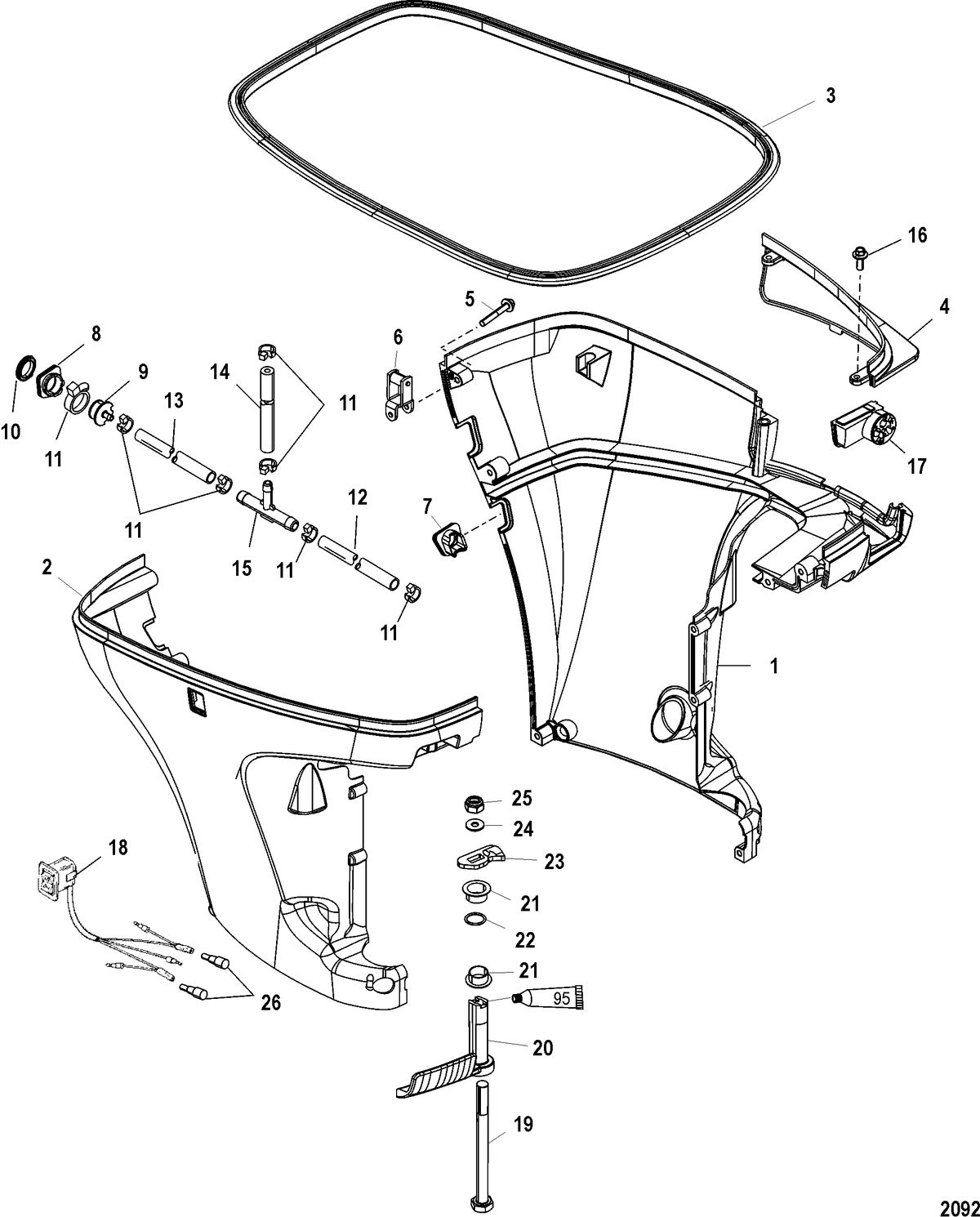 MERCURY/MARINER 115 EFI (4-STROKE) Bottom Cowl