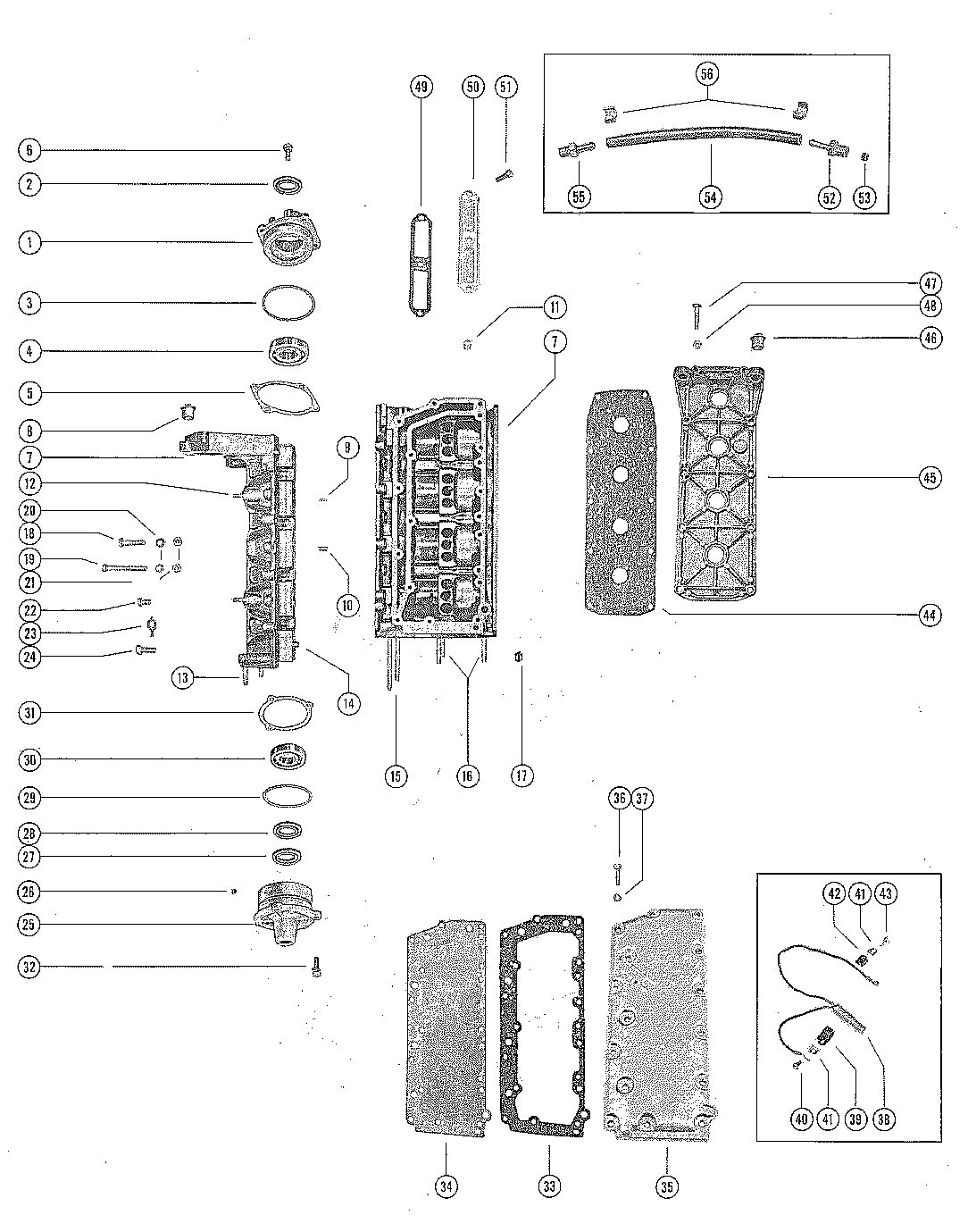 MERCURY MERC 400 CYLINDER BLOCK AND CRANKCASE ASSEMBLY