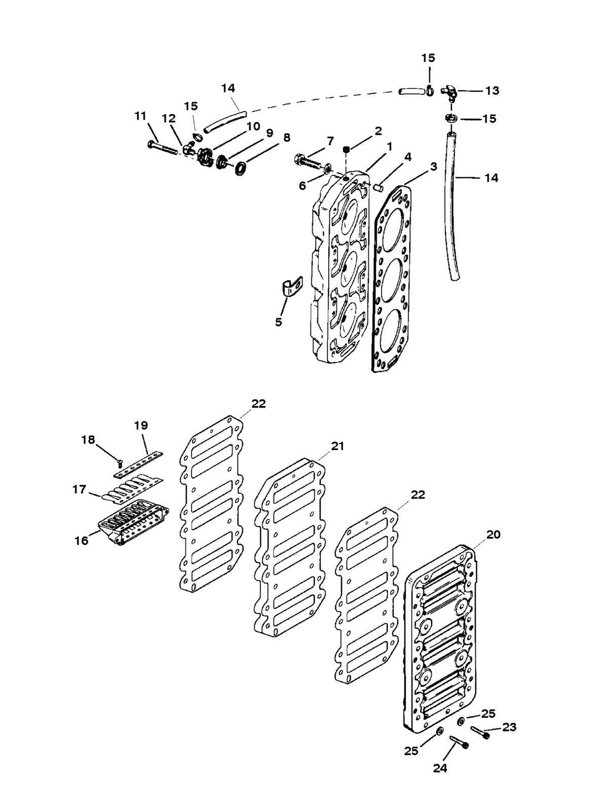 RACE OUTBOARD FORMULA 1 2 LITRE - EFI REED BLOCK AND CYLINDER HEAD