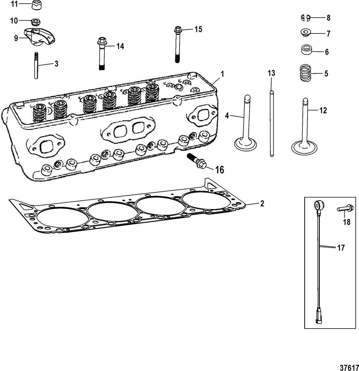 MERCRUISER 5.7/6.2L MPI INBOARD EC Cylinder Head Assembly