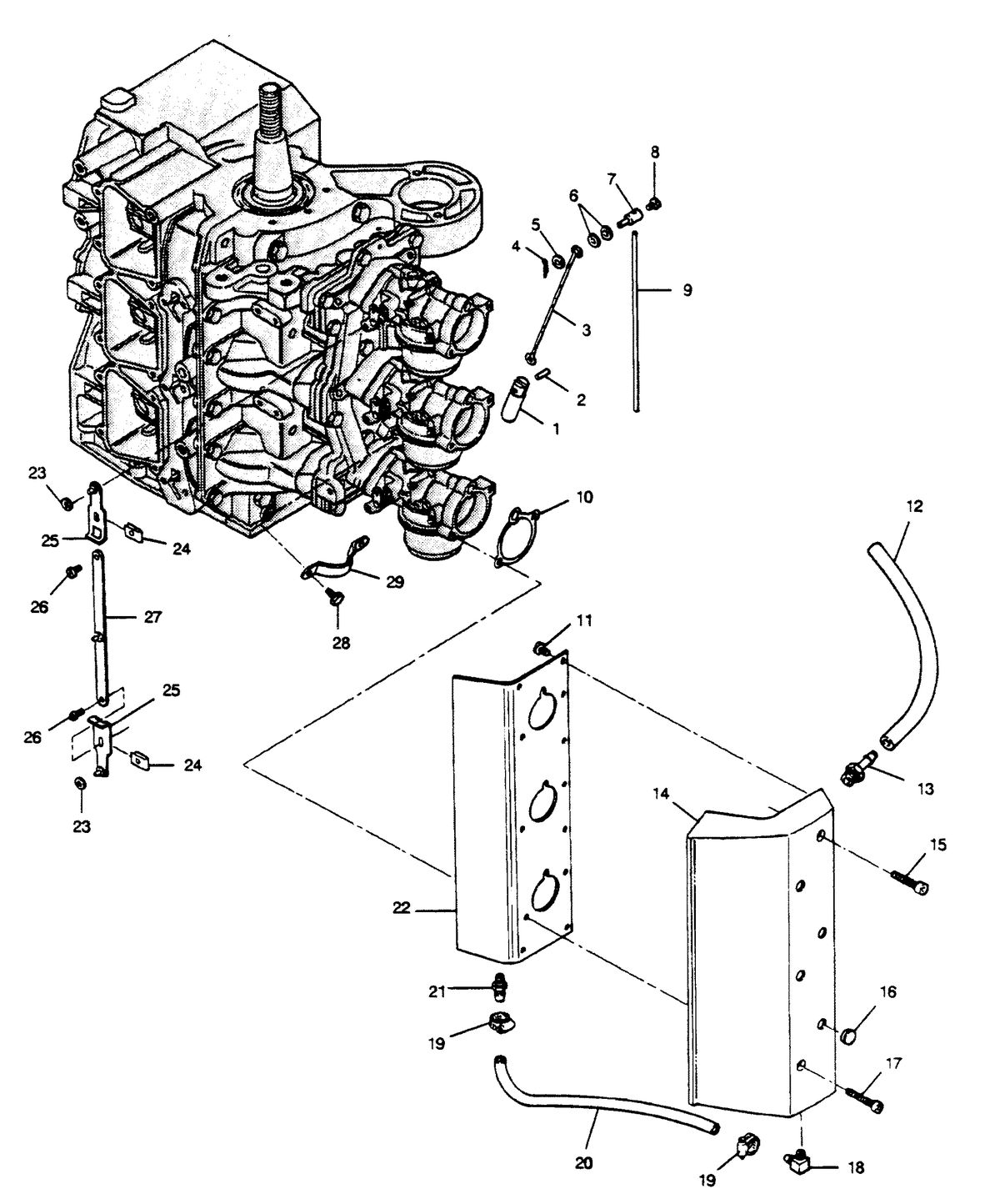 FORCE FORCE 1989 85 H.P. "A" MODEL L-DRIVE INTAKE COVER