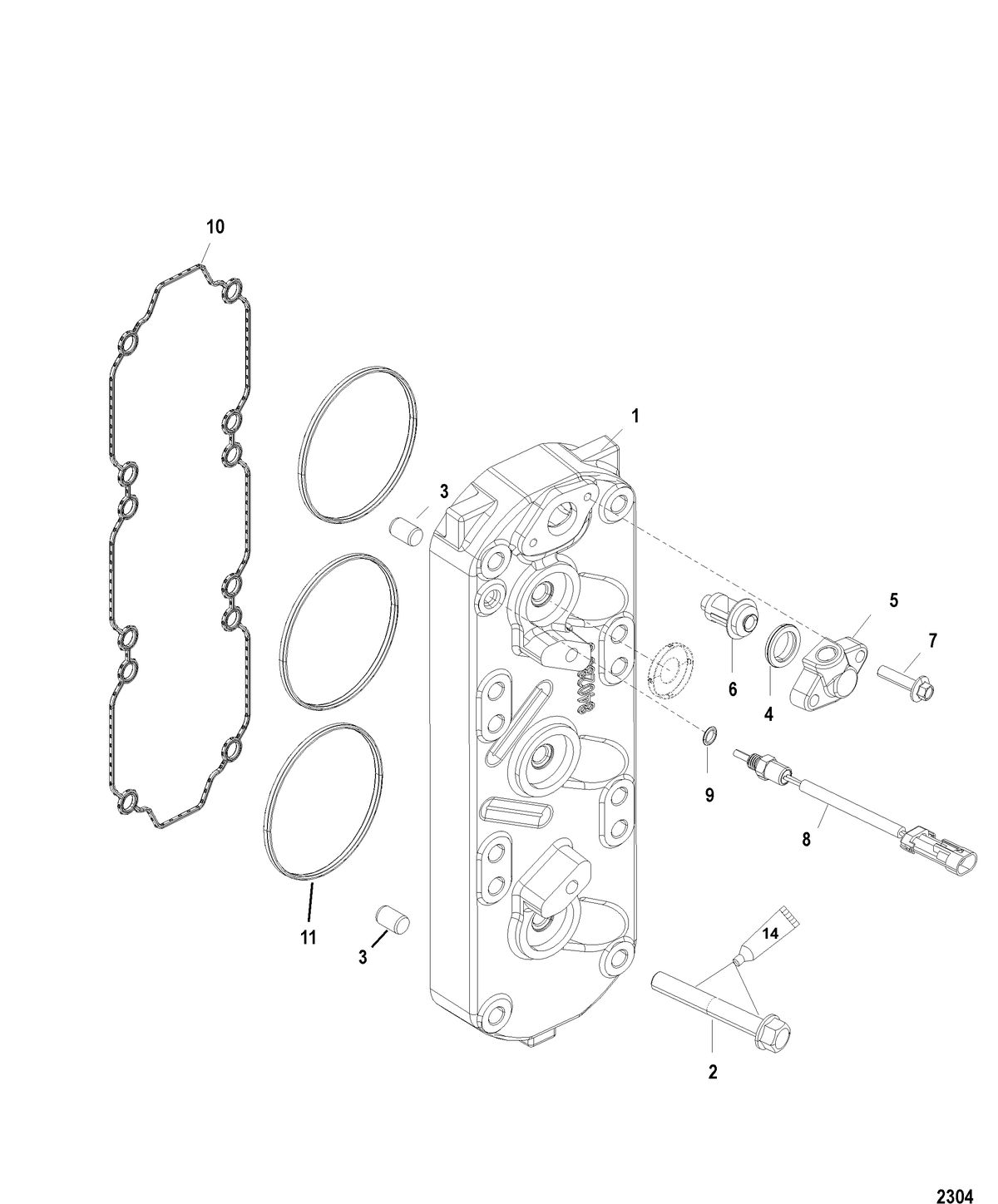 RACE OUTBOARD 200XS DFI (2.5L) Cylinder Head