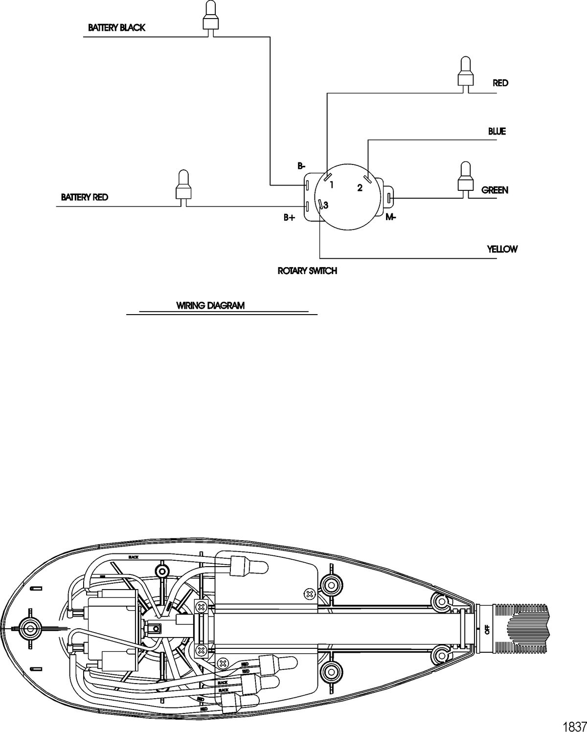 TROLLING MOTOR MOTORGUIDE FRESH WATER SERIES Wire Diagram(Model FW71HB) (Without Quick Connect)