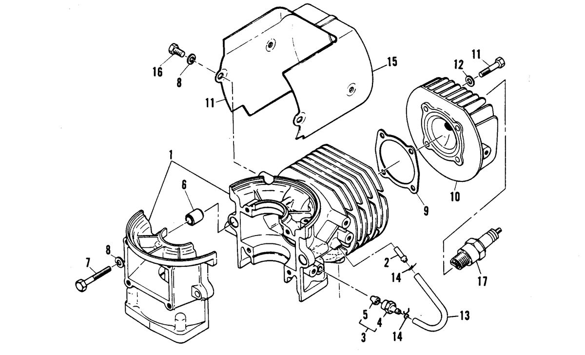 MARINER 3.5 H.P. CRANKCASE AND CYLINDER