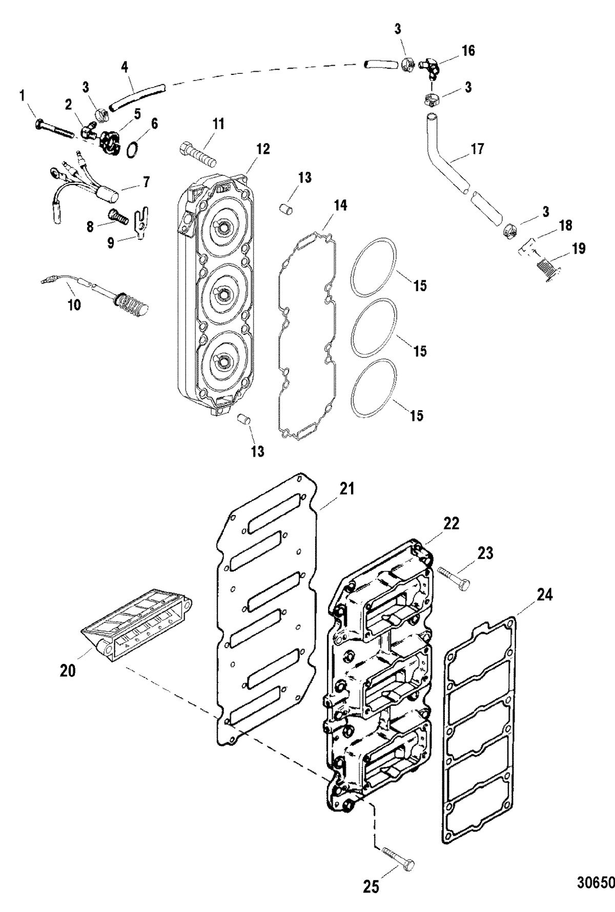 SPORTJET 240 EFI JET DRIVE Reed Block And Cylinder Head