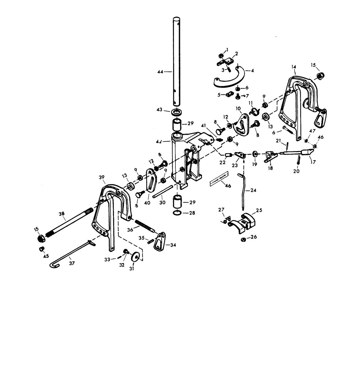 CHRYSLER 20 H.P. SWIVEL BRACKET GROUP