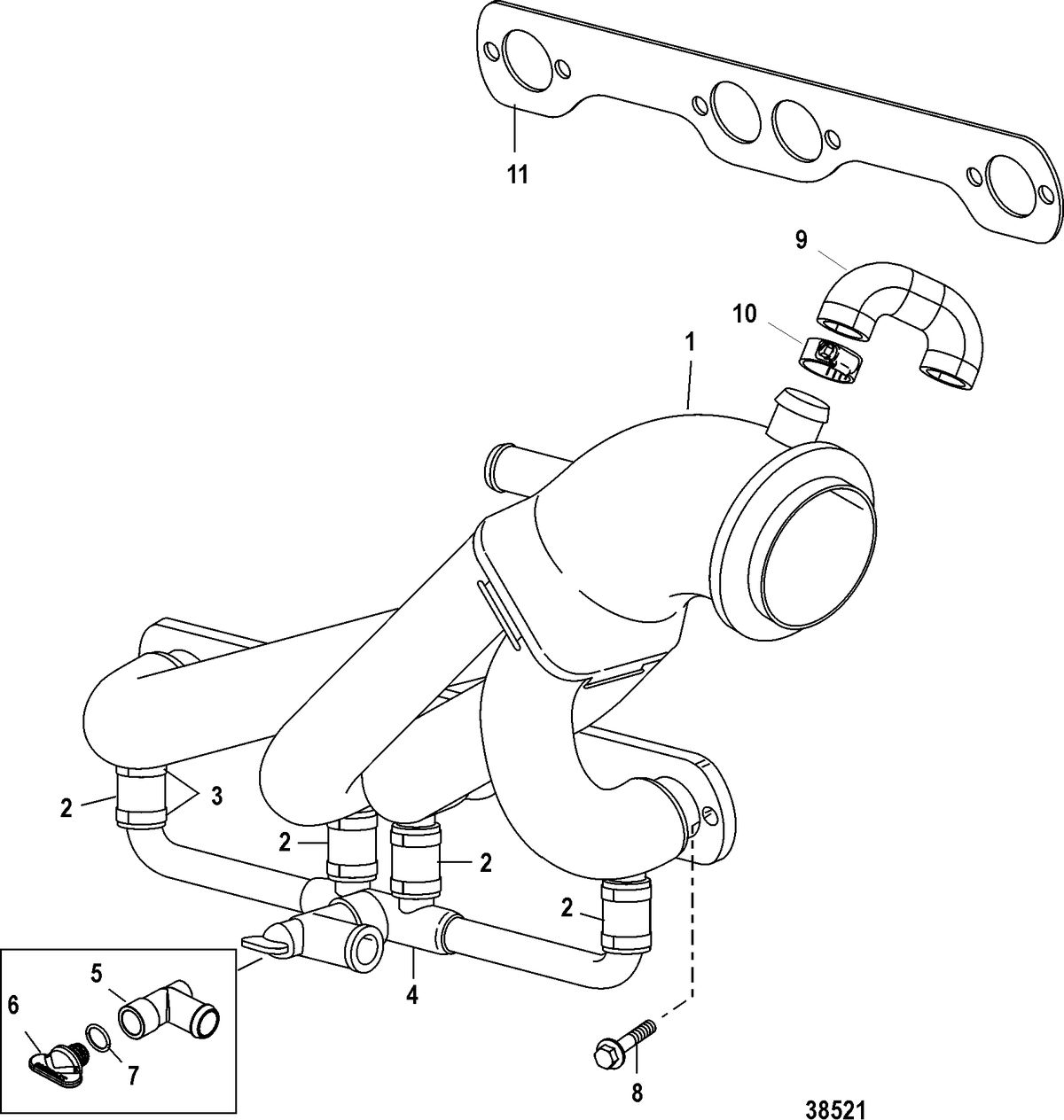 MERCRUISER 357 STROKER SCORPION Header Assemblies