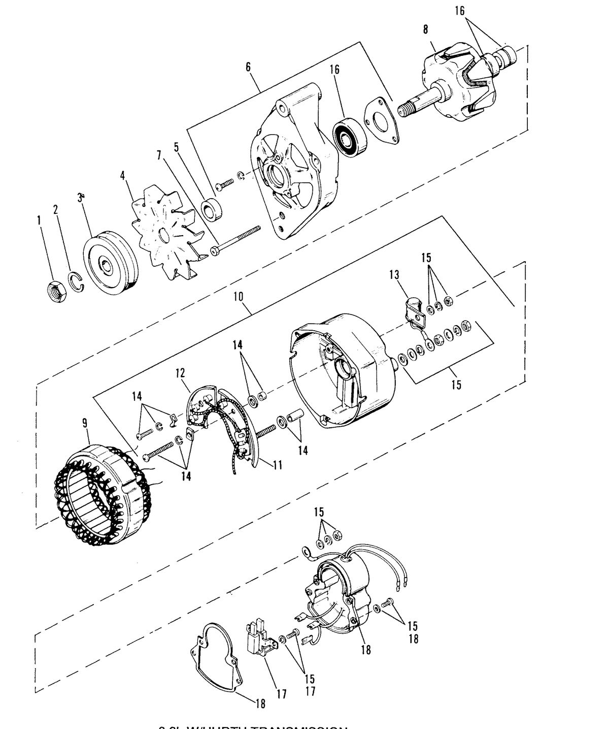 MERCRUISER 8.2L W/HURTH TRANSMISSION MIE ENGINE ALTERNATOR (MANDO)