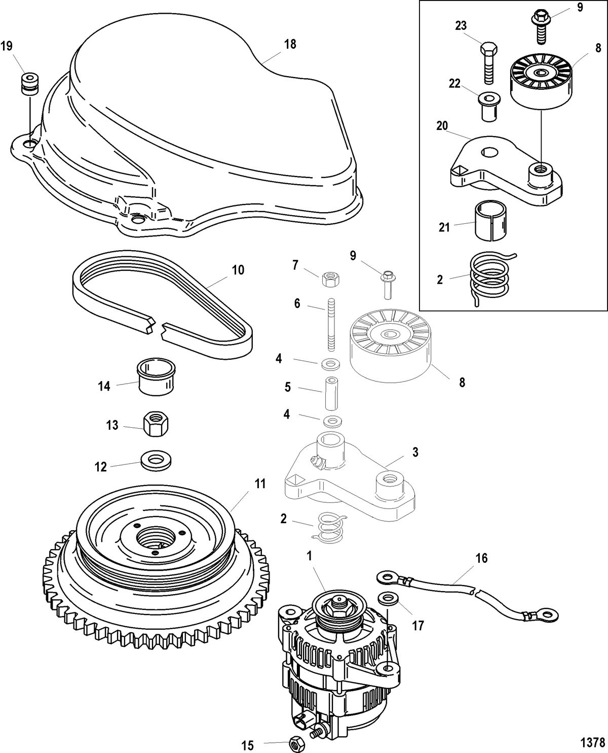 RACE OUTBOARD 300X EFI (3.0L) Flywheel/Alternator