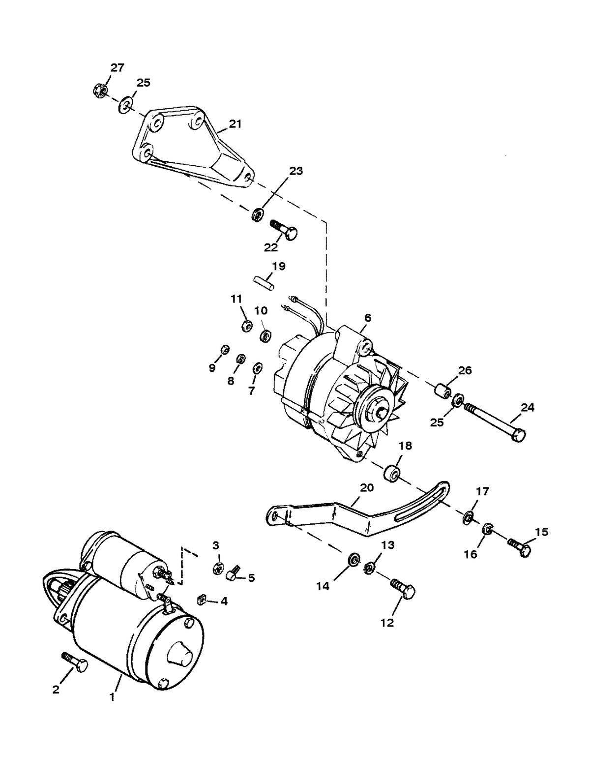 MERCRUISER 350 MAG TOURNAMENT SKI (CARB) STARTER AND ALTERNATOR