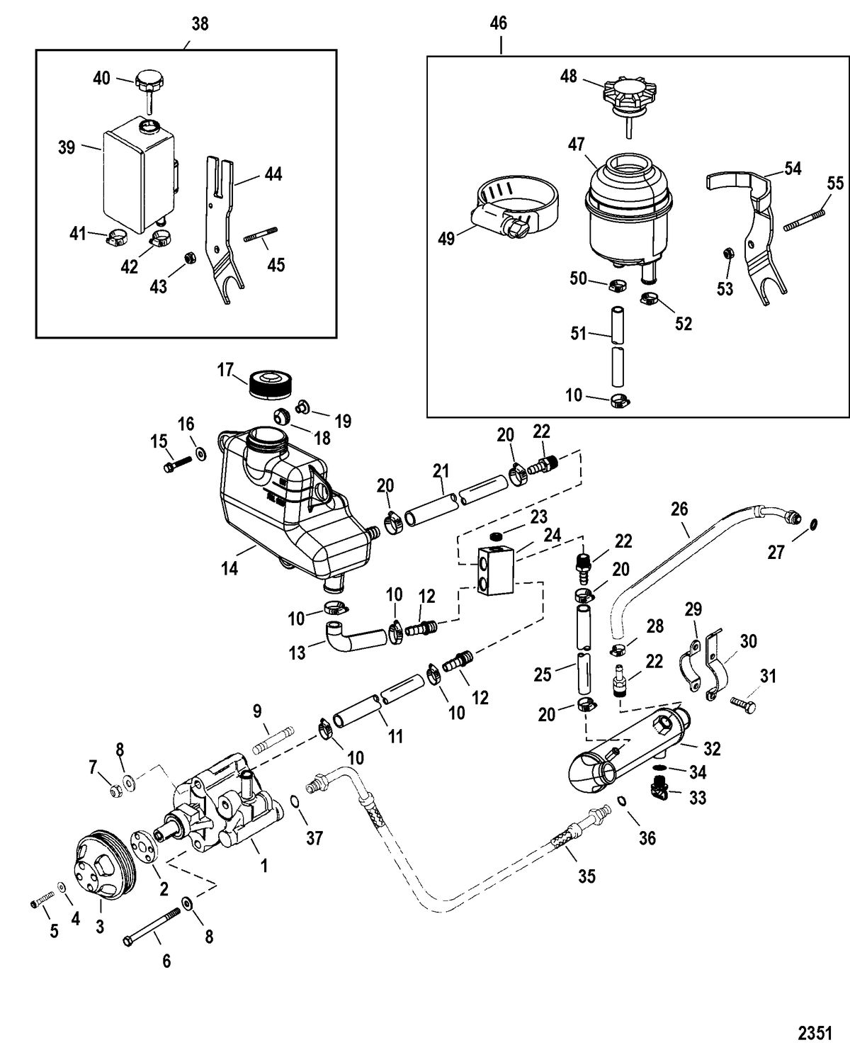 RACE STERNDRIVE 525 EFI Power-Assisted Steering Components(Design I - 849906T9)