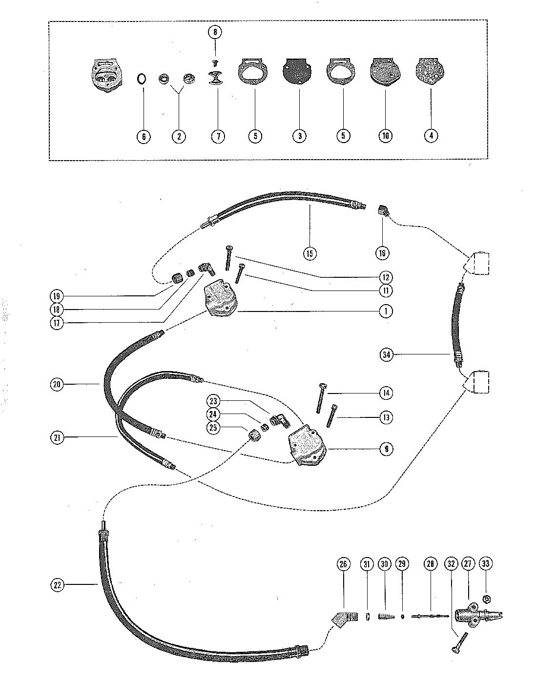 MERCURY 650-4 ENGINE FUEL PUMP AND FUEL LINE ASSEMBLY