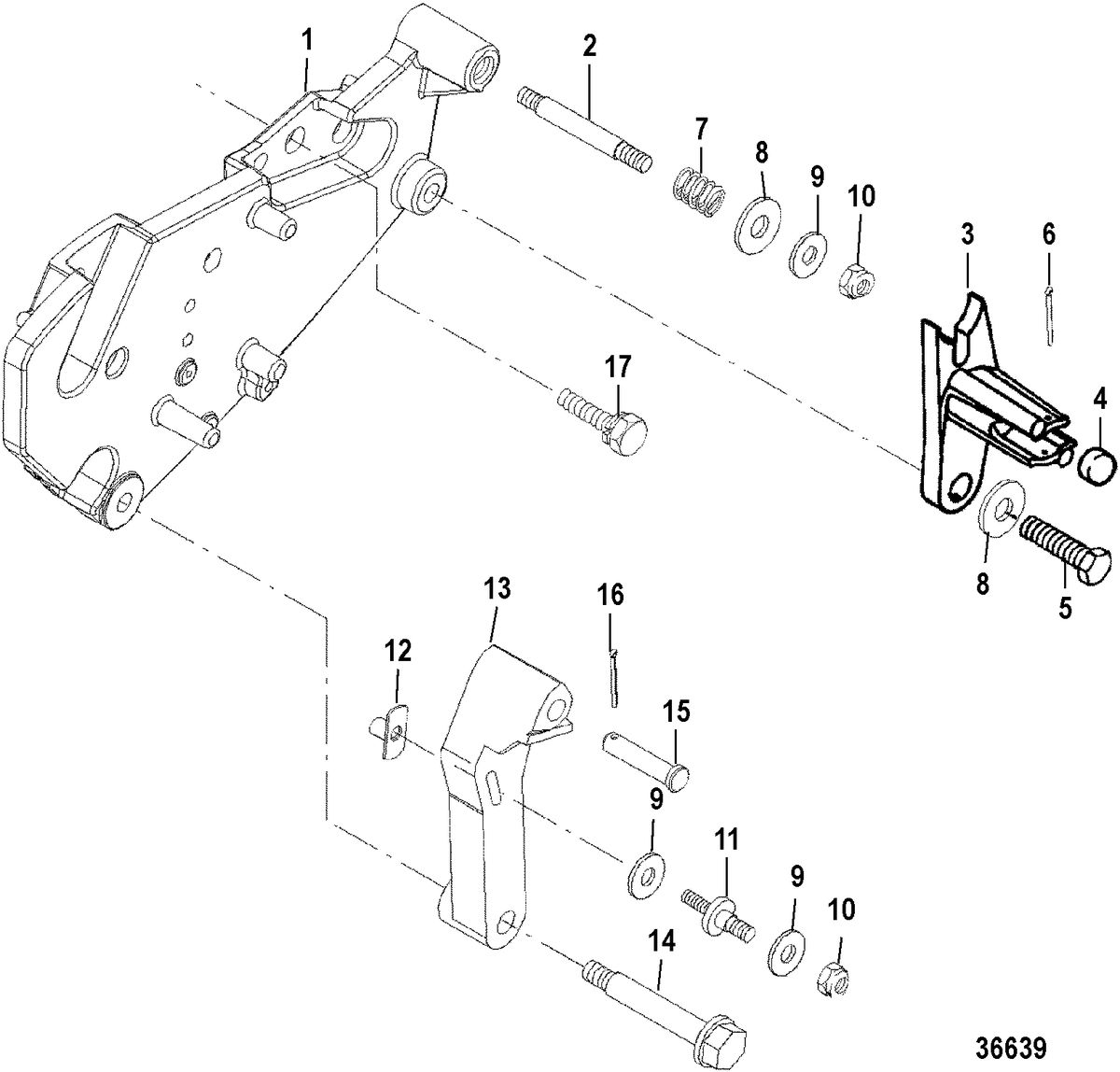 MERCRUISER 350 MAGNUM MPI ALPHA/BRAVO (GEN+) ENGINE Shift Bracket(Bravo Engines)