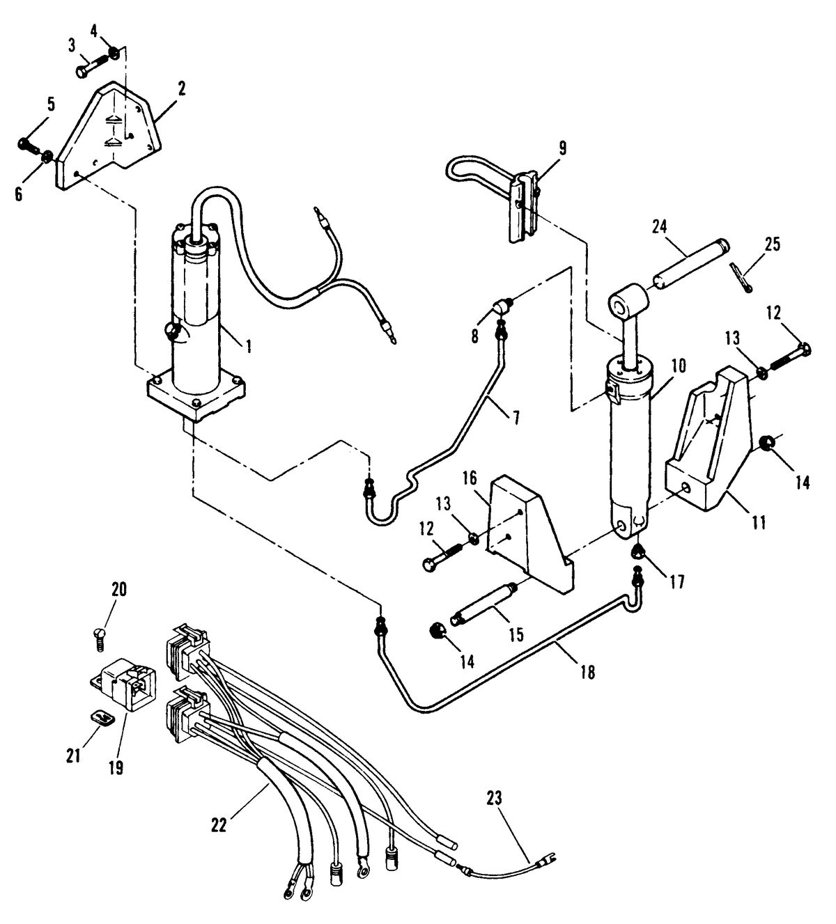 FORCE FORCE TRIM & TILT MODELS 35 THRU 75 HP TRIM & TILT ASSEMBLY (819177A3)