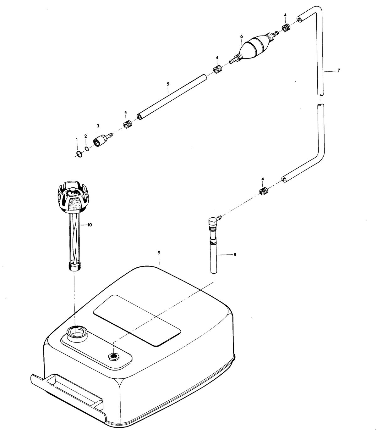 CHRYSLER 20 H.P. FUEL TANK AND LINE