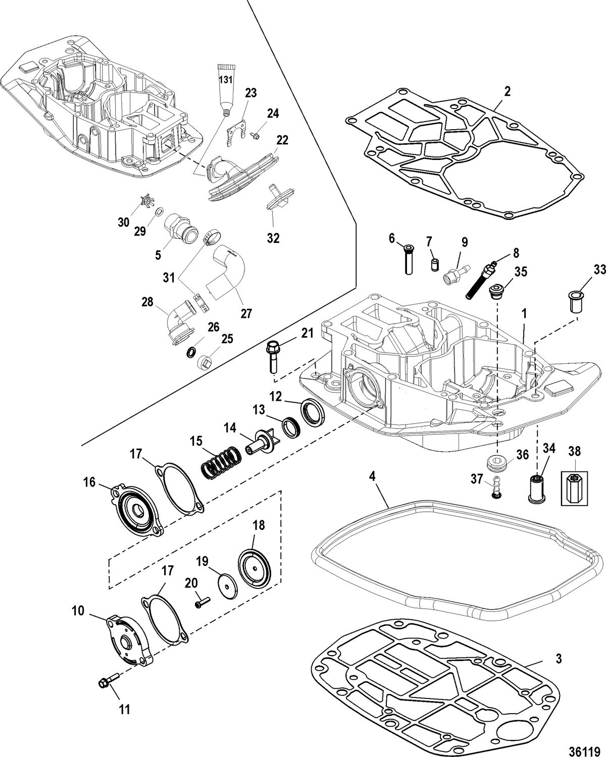 MERCURY/MARINER 200/225 DFI (3.0L)(DTS) Exhaust Plate