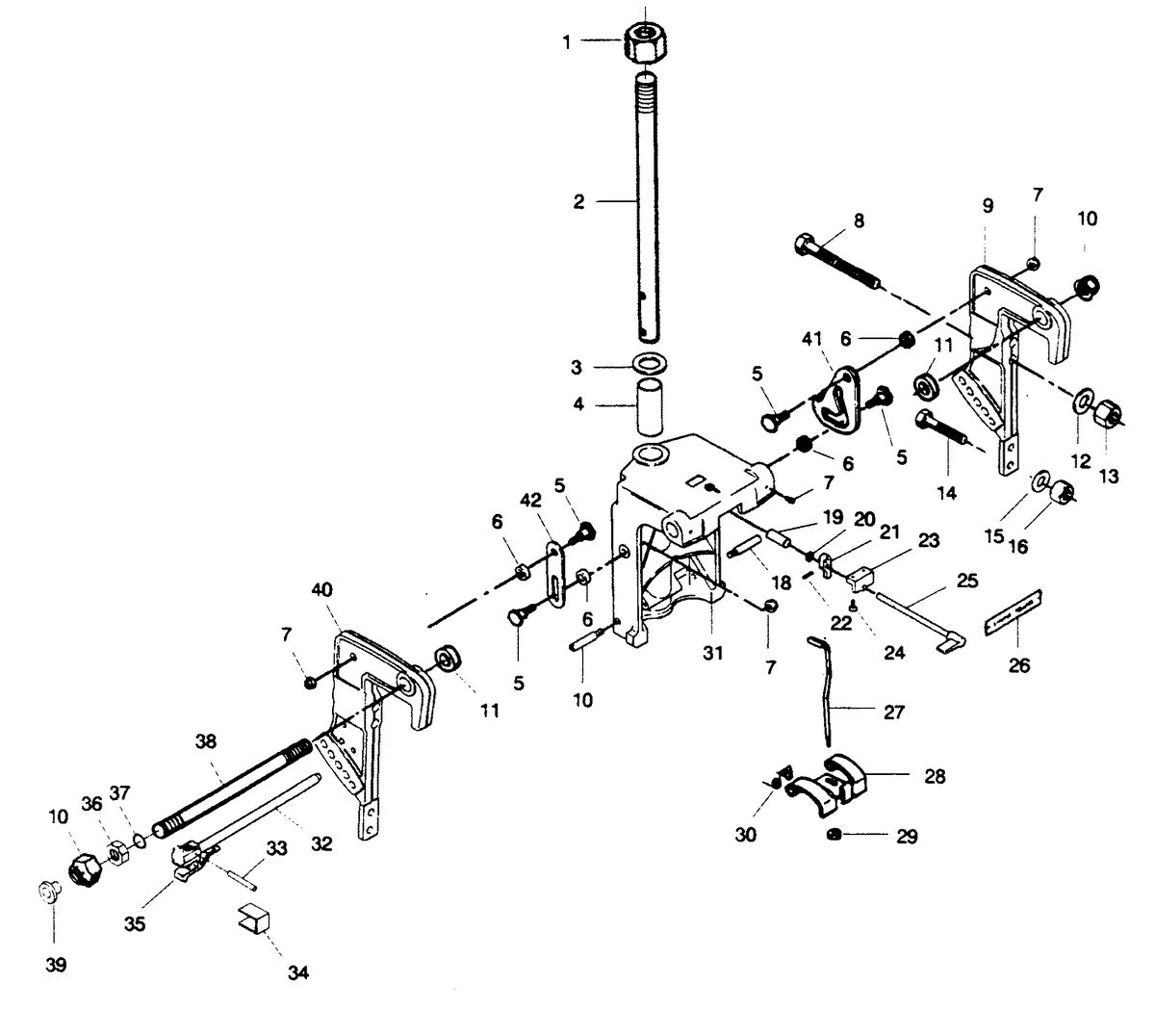 FORCE FORCE 1989 50 H.P. "A" MODELS SWIVEL BRACKET AND STERN BRACKETS
