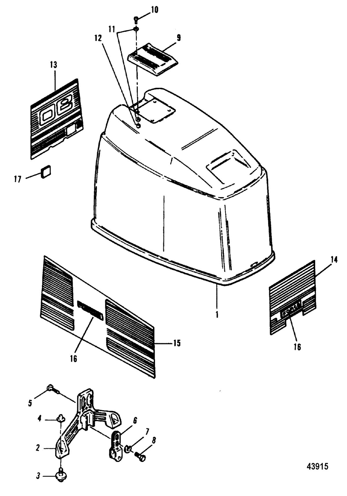 FORCE 90 HP FORCE Top Cowl