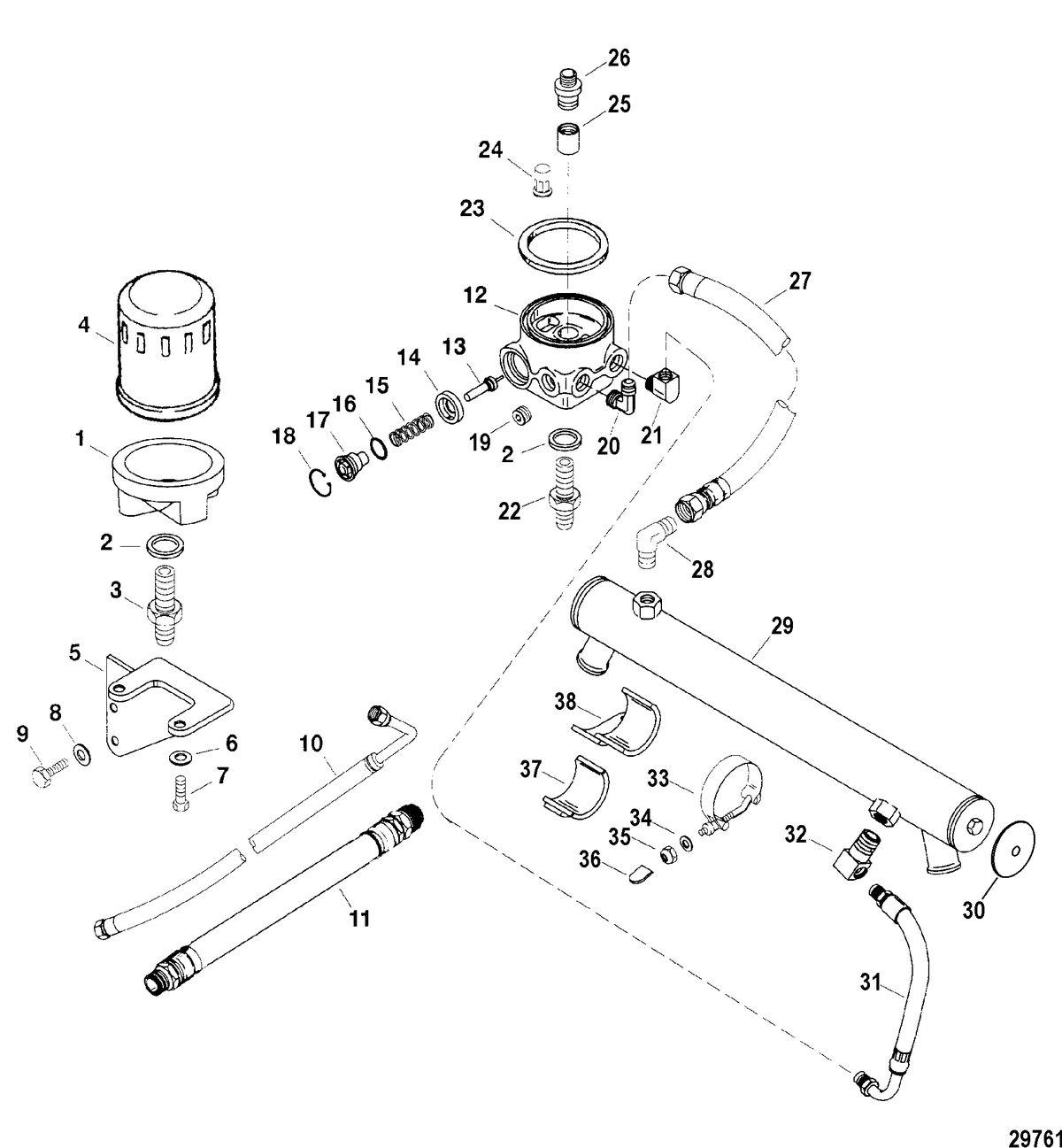 RACE STERNDRIVE 500 EFI Oil Cooler And Oil Filter(Engine)