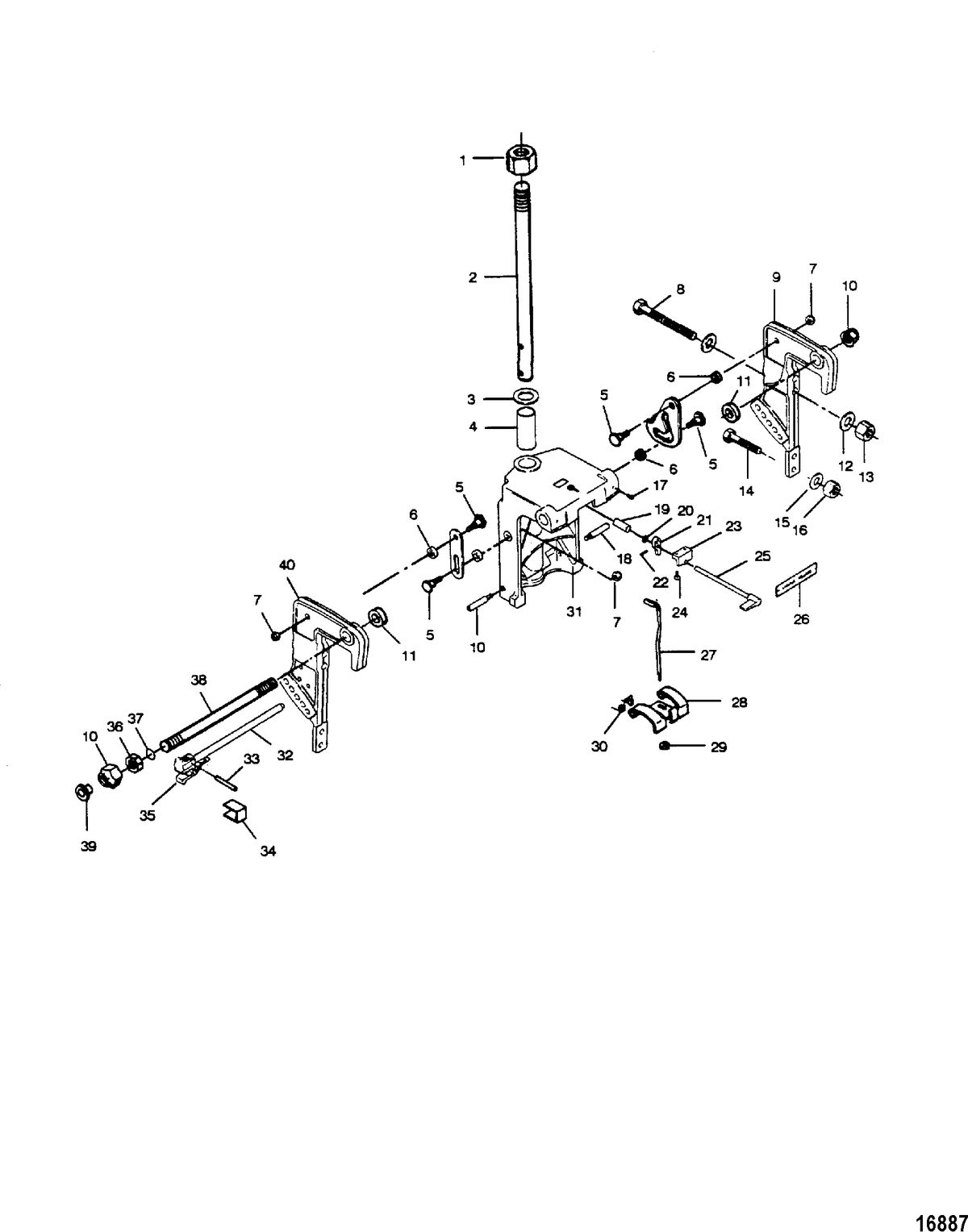 FORCE FORCE 1989 A MODEL 35 HP Swivel Bracket and Stern Brackets