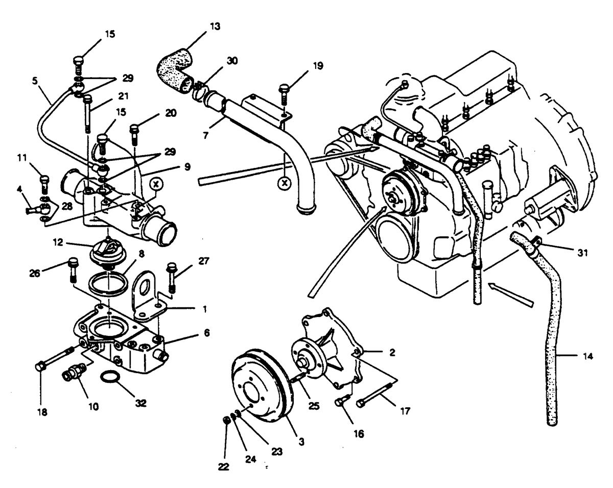 MERCRUISER HINO DIESEL 150 H.P. COOLING SYSTEM