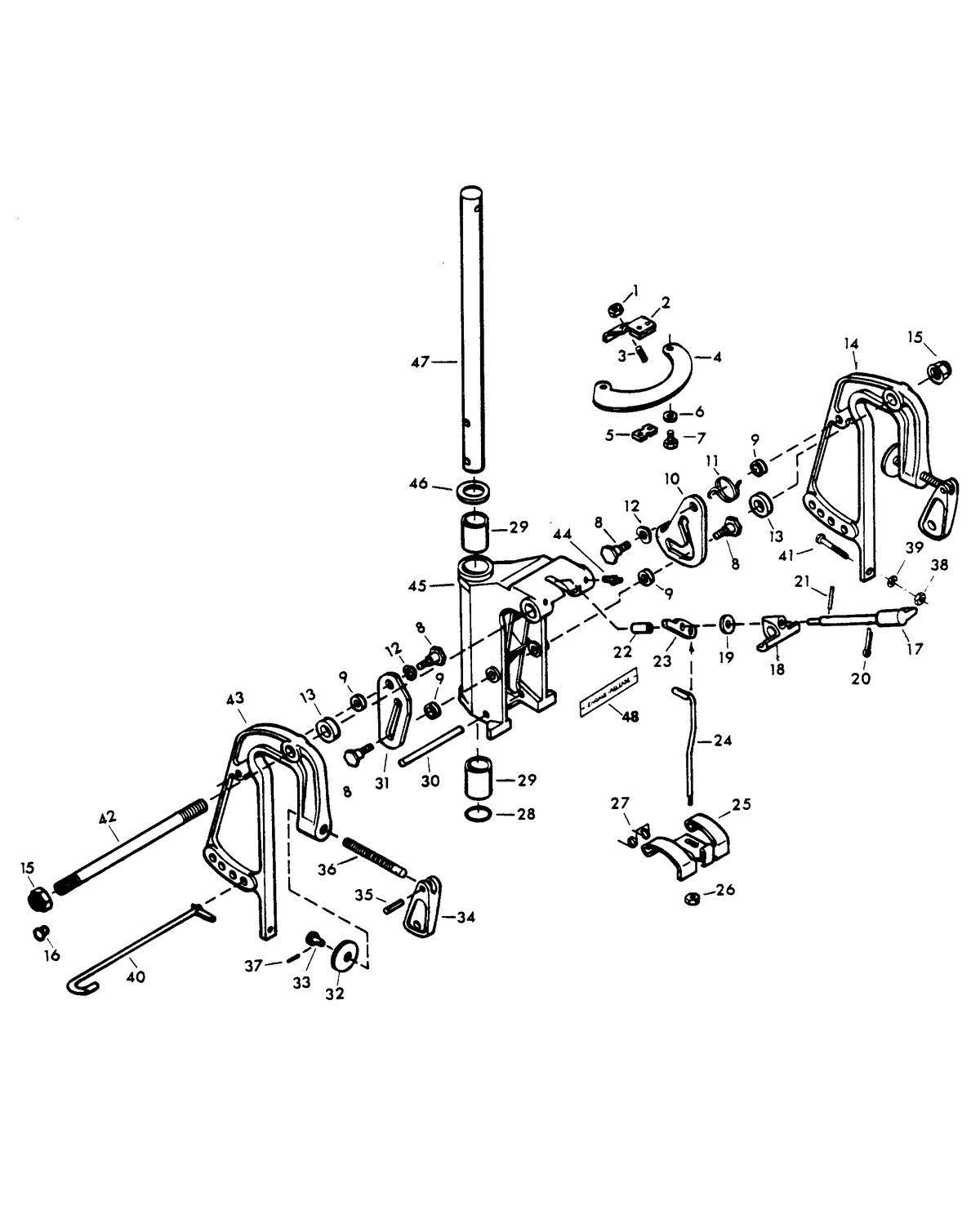 CHRYSLER 30 H.P. SWIVEL BRACKET GROUP