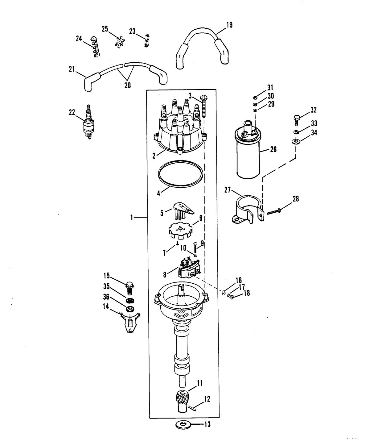 MERCRUISER 300 TEMPEST (MR/TR) ENGINE DISTRIBUTOR AND IGNITION COMPONENTS