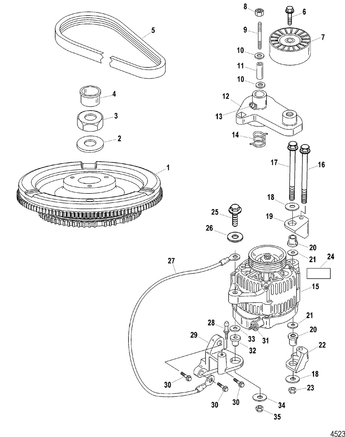 SPORTJET 240 EFI AND 240 EFI M2 JET DRIVE Electrical Components(Flywheel / Alternator)