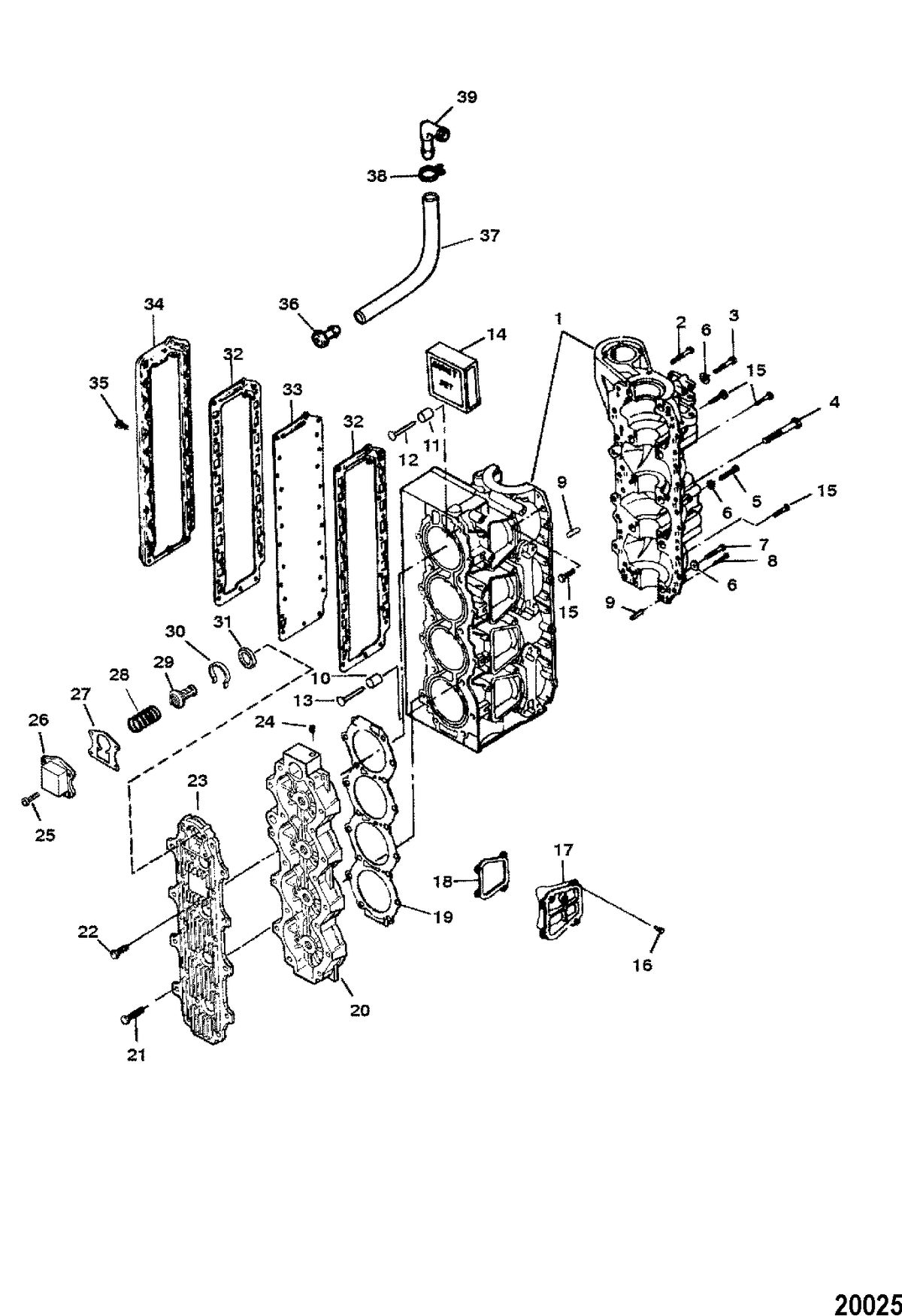 FORCE FORCE 120 H.P. Cylinder Block Assembly(Serial # 0E138600 Thru 0E173427)