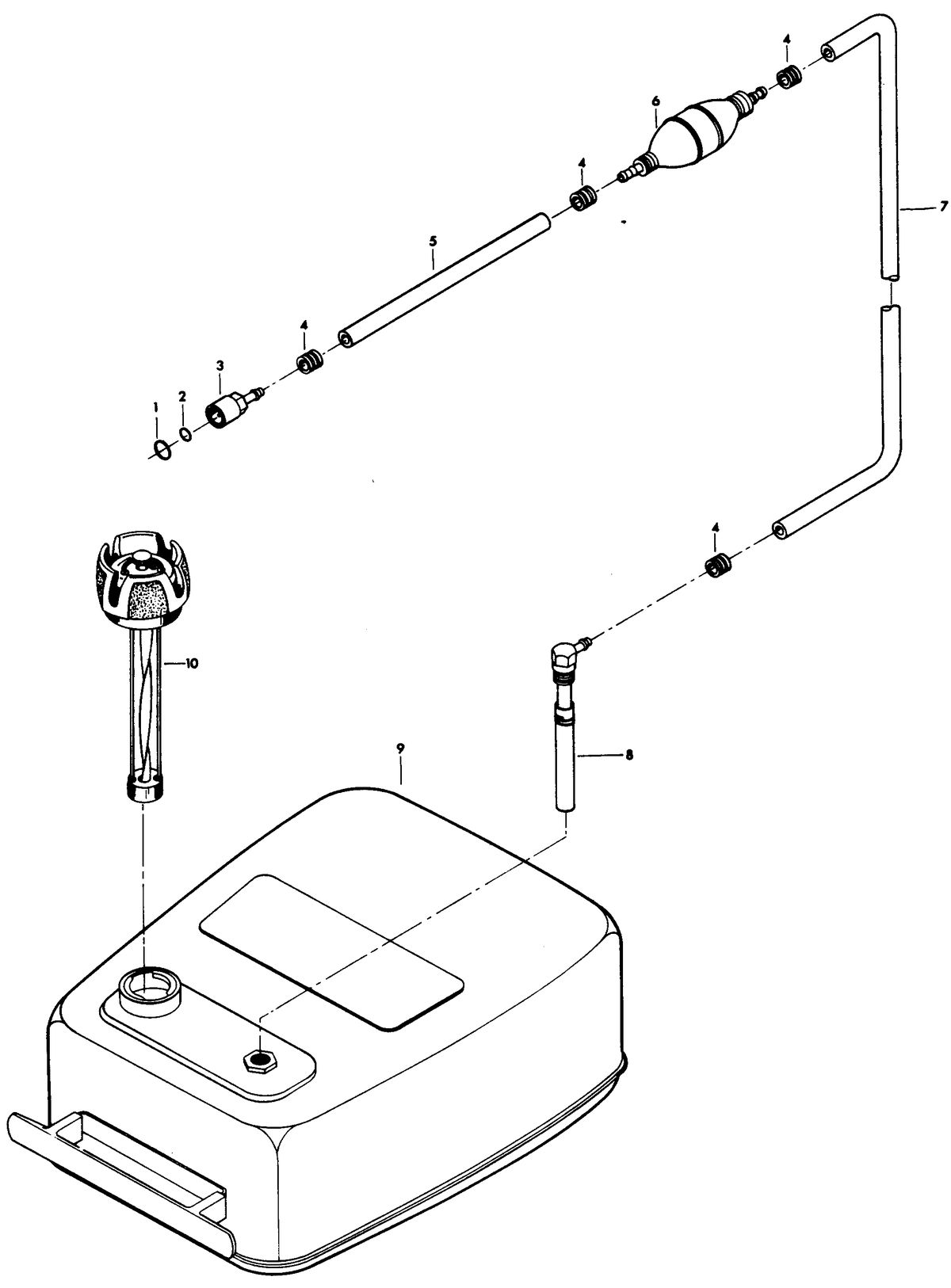 CHRYSLER 25 H.P. FUEL TANK AND LINE