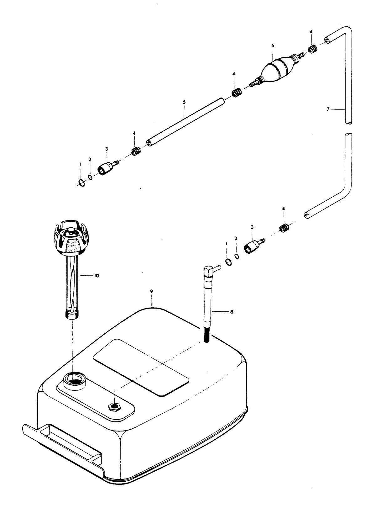 CHRYSLER 6 H.P. SAILOR FUEL TANK AND LINE