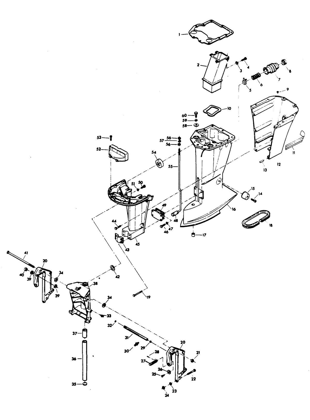 CHRYSLER 85 H.P. CHARGER MOTOR LEG