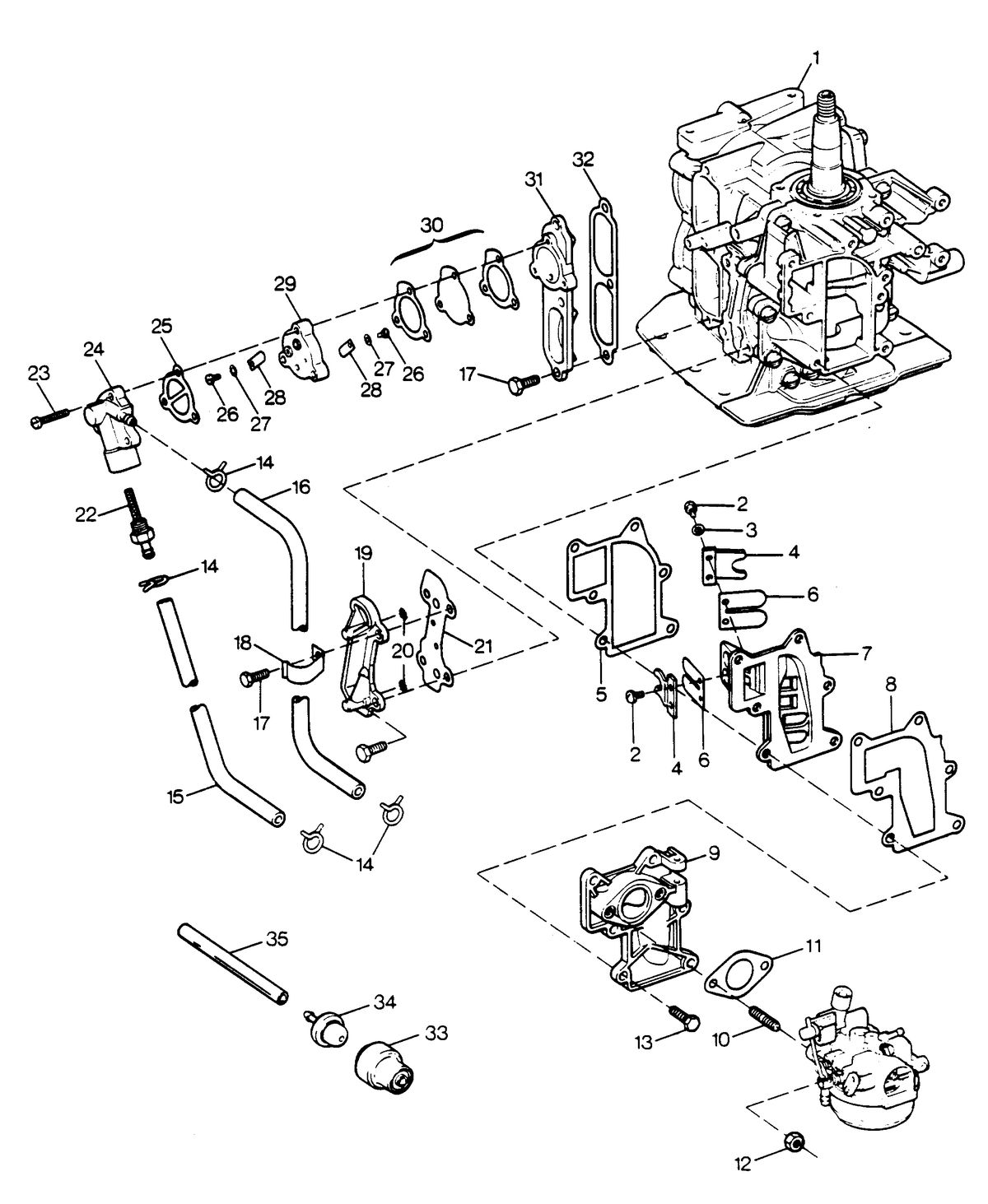 SEARS SEARS 15 H.P. FUEL INTAKE AND RECIRCULATION SYSTEM