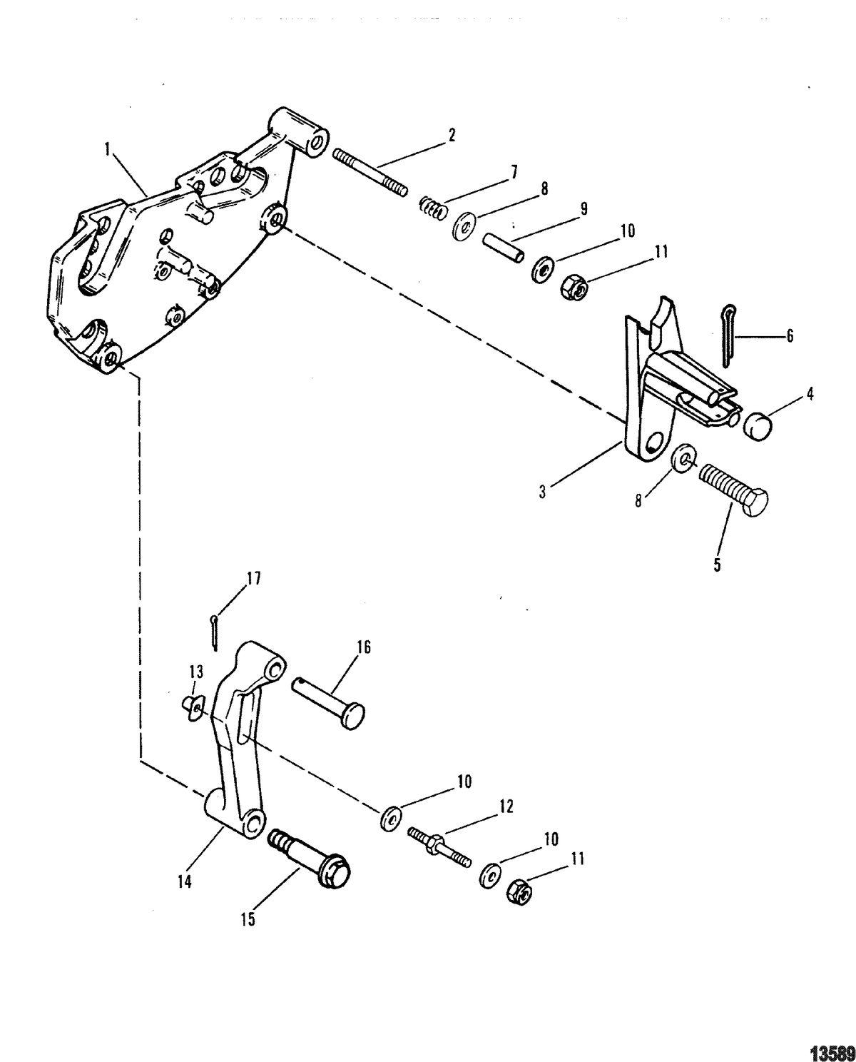 MERCRUISER 530 D-TA / 636 D -TA D183 TURBO AC/D219AC Shift Bracket