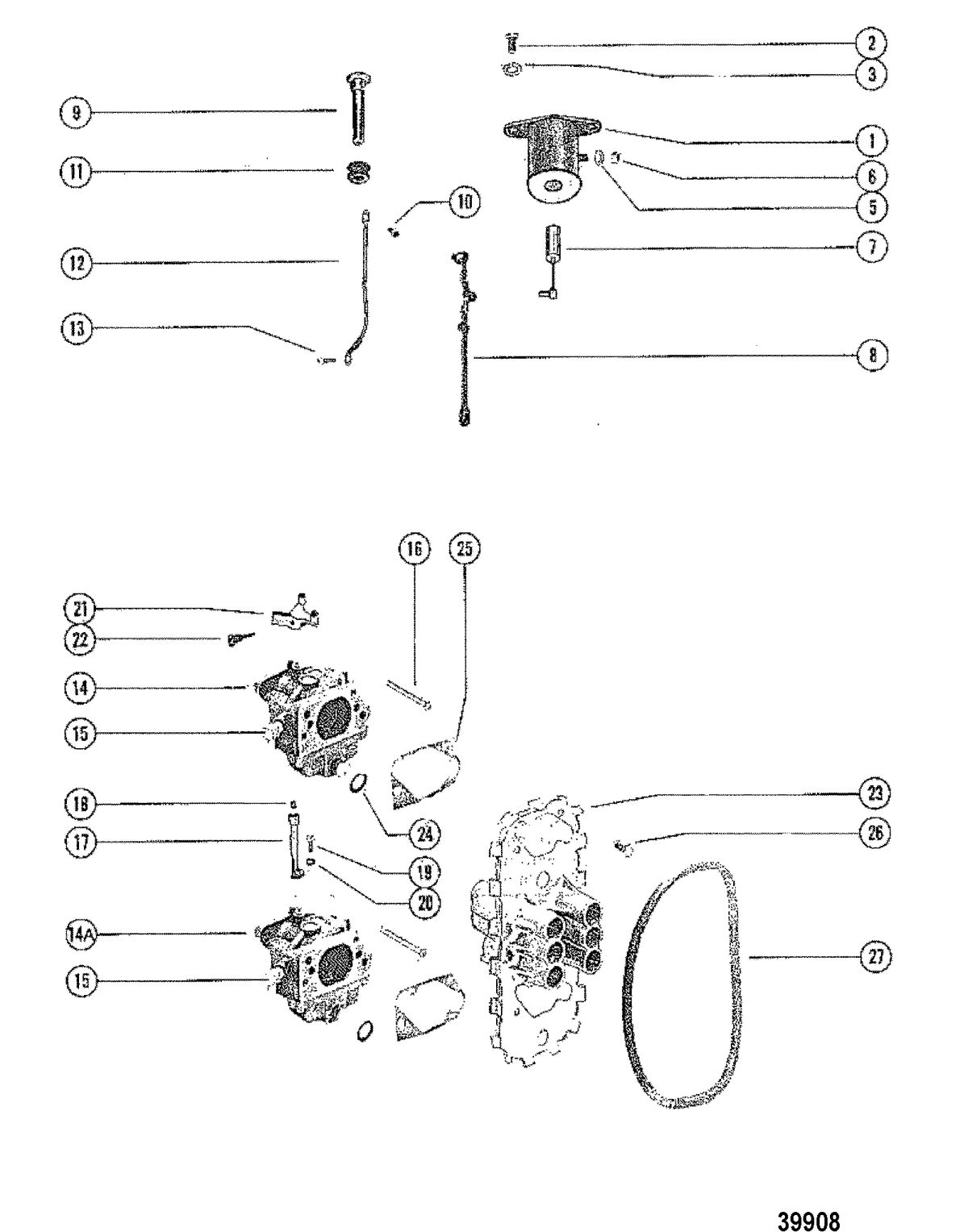 MERCURY MERC 80 CARBURETOR LINKAGE