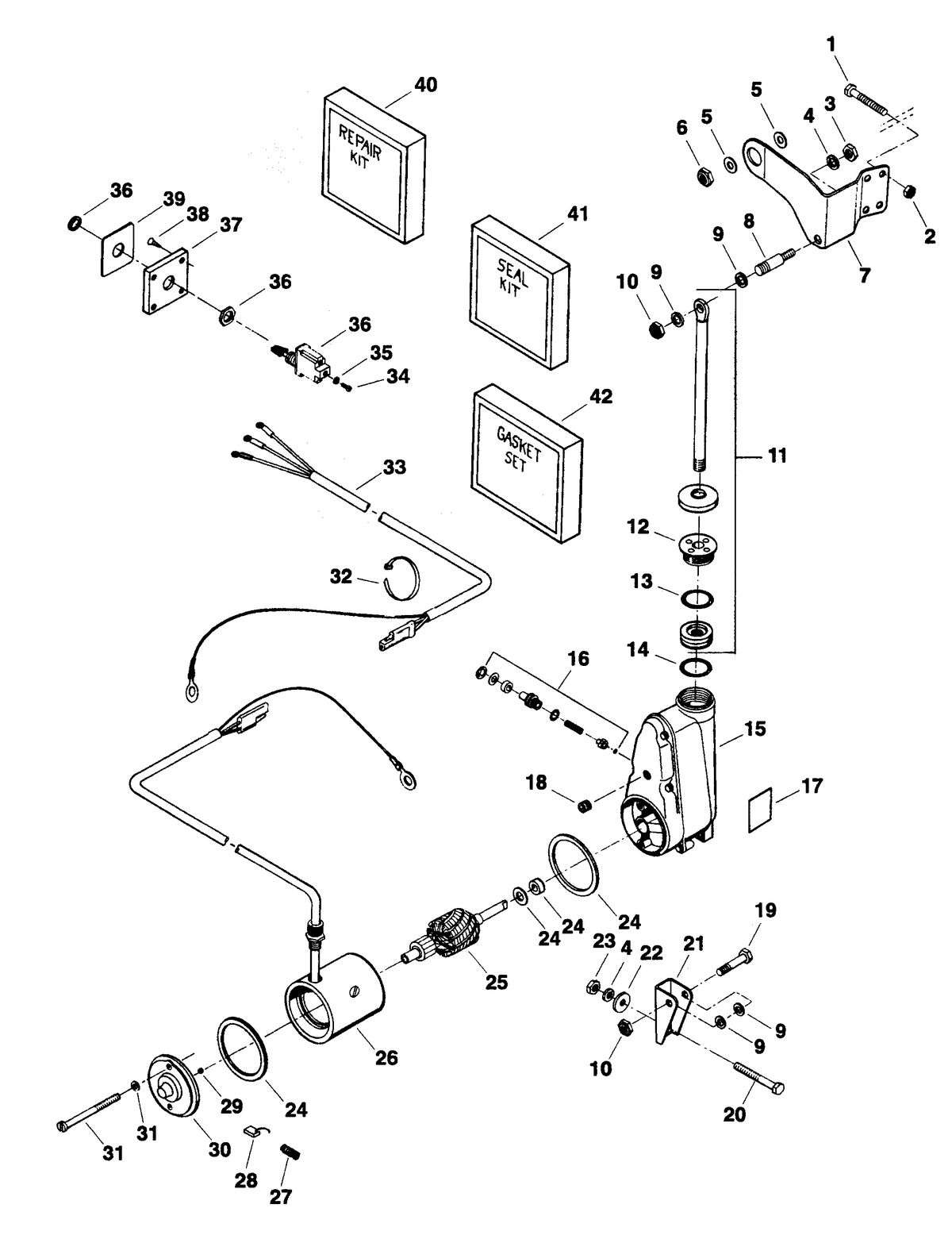 FORCE FORCE TRIM & TILT MODELS 35 THRU 75 HP TILT ASSEMBLY (F5H143)