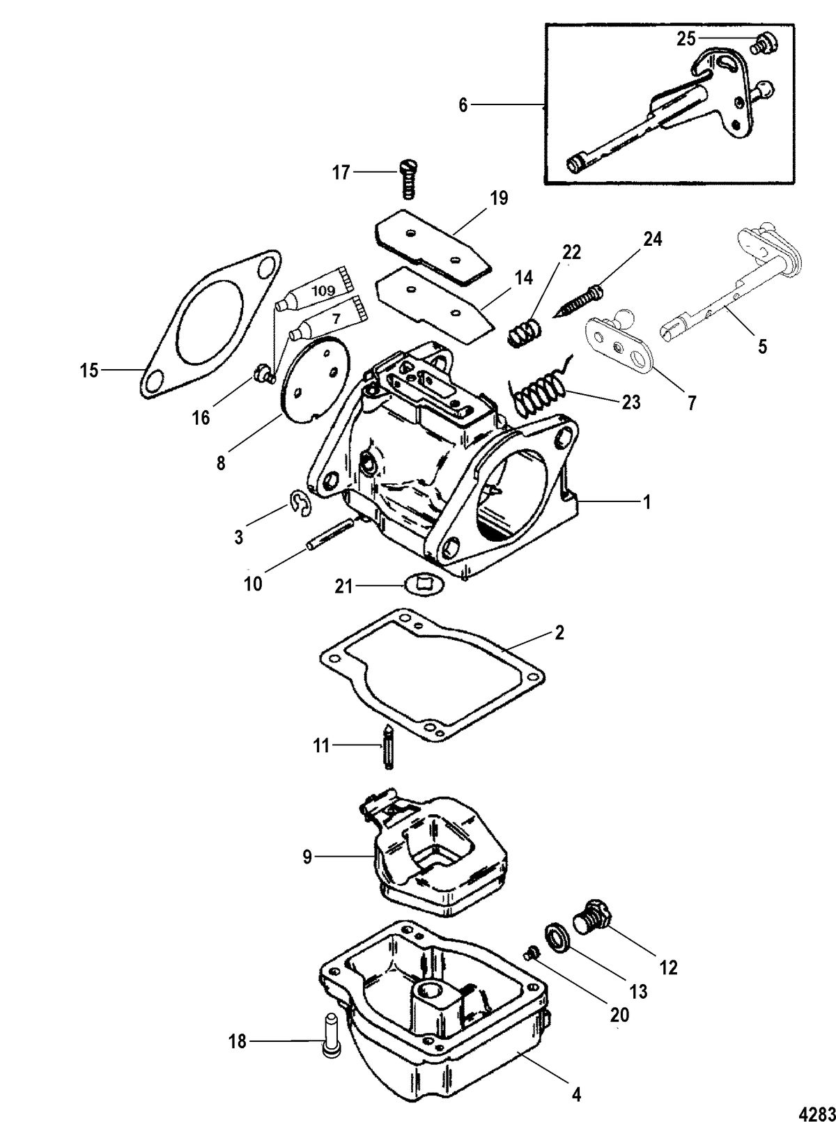 MERCURY/MARINER 115/125 HP 80 JET  (4 CYLINDER) Carburetor