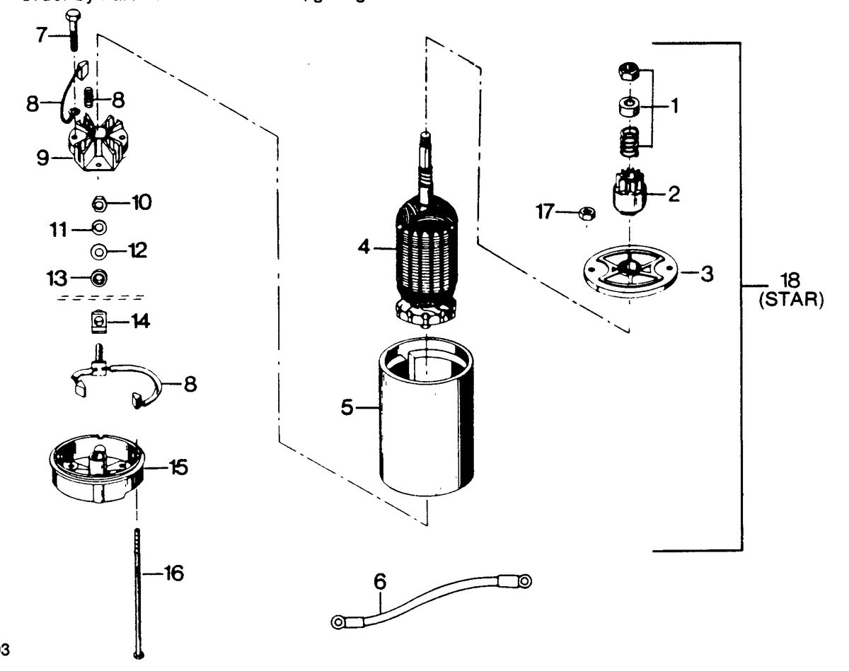 FORCE FORCE 1988 50 H.P. "A" MODELS ELECTRIC STARTER