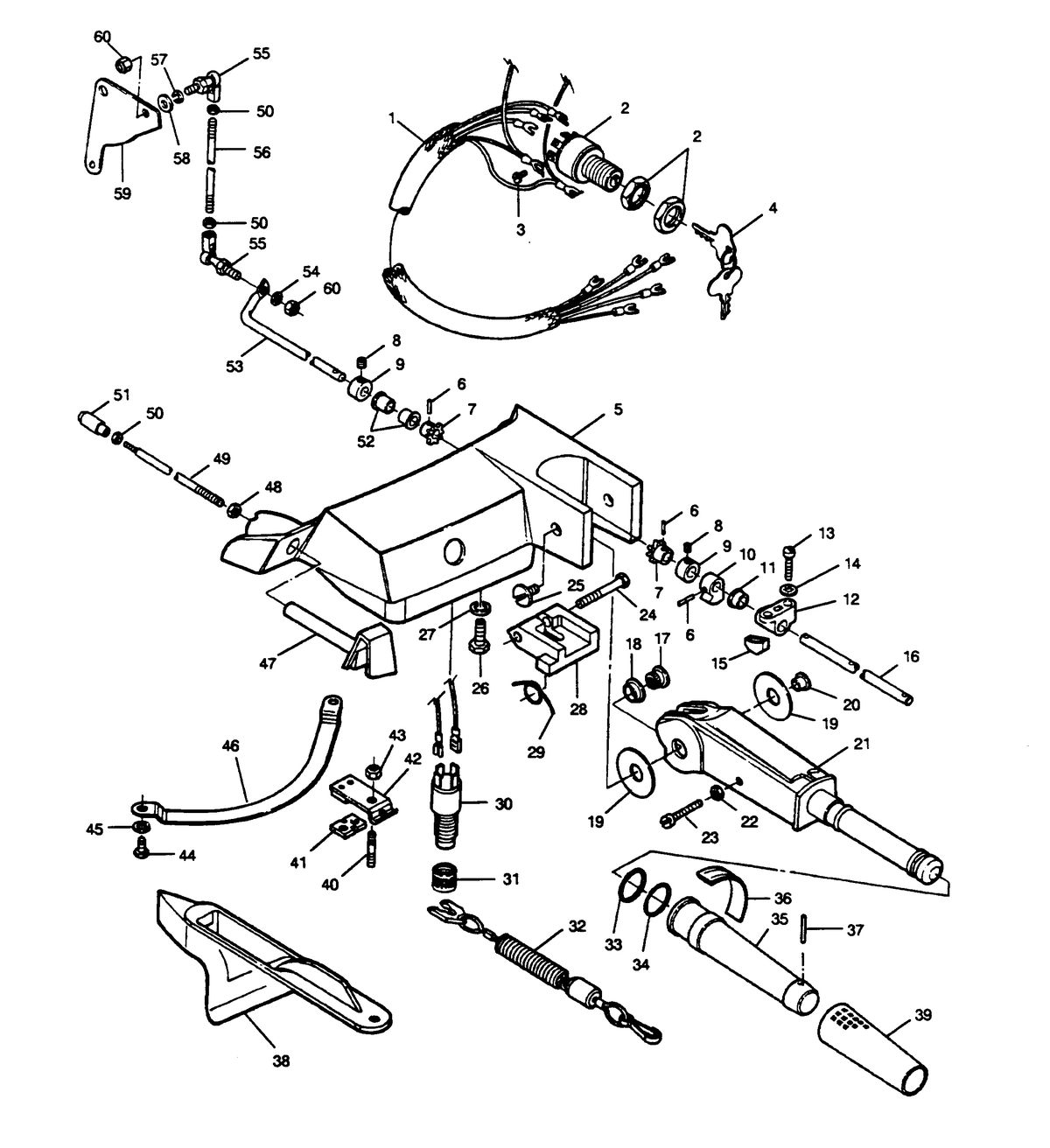 FORCE FORCE 1990 35 H.P. "C" MODELS 5H246 TILLER HANDLE KIT